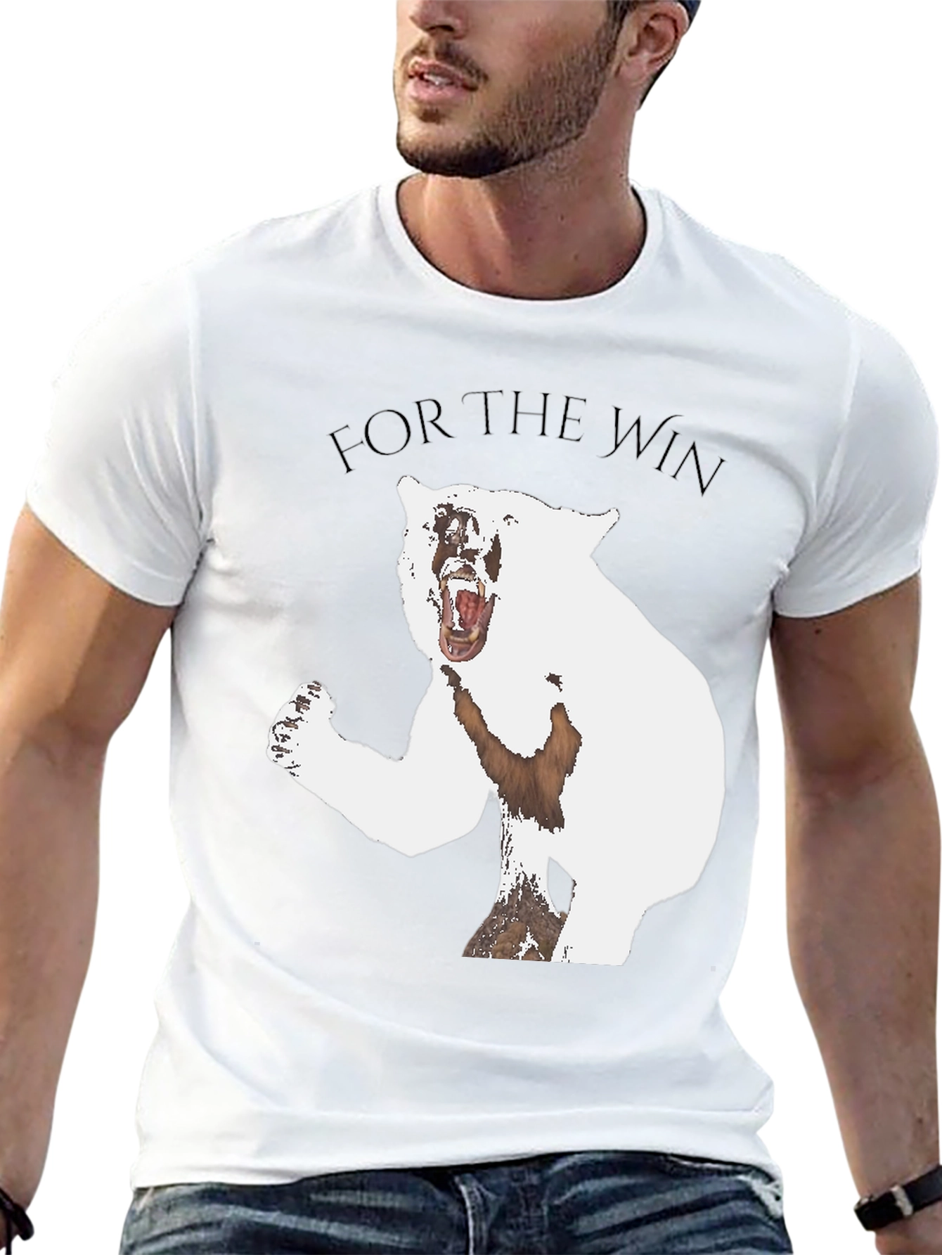 Black For The Win Bear Graphic Tee - Black view 13