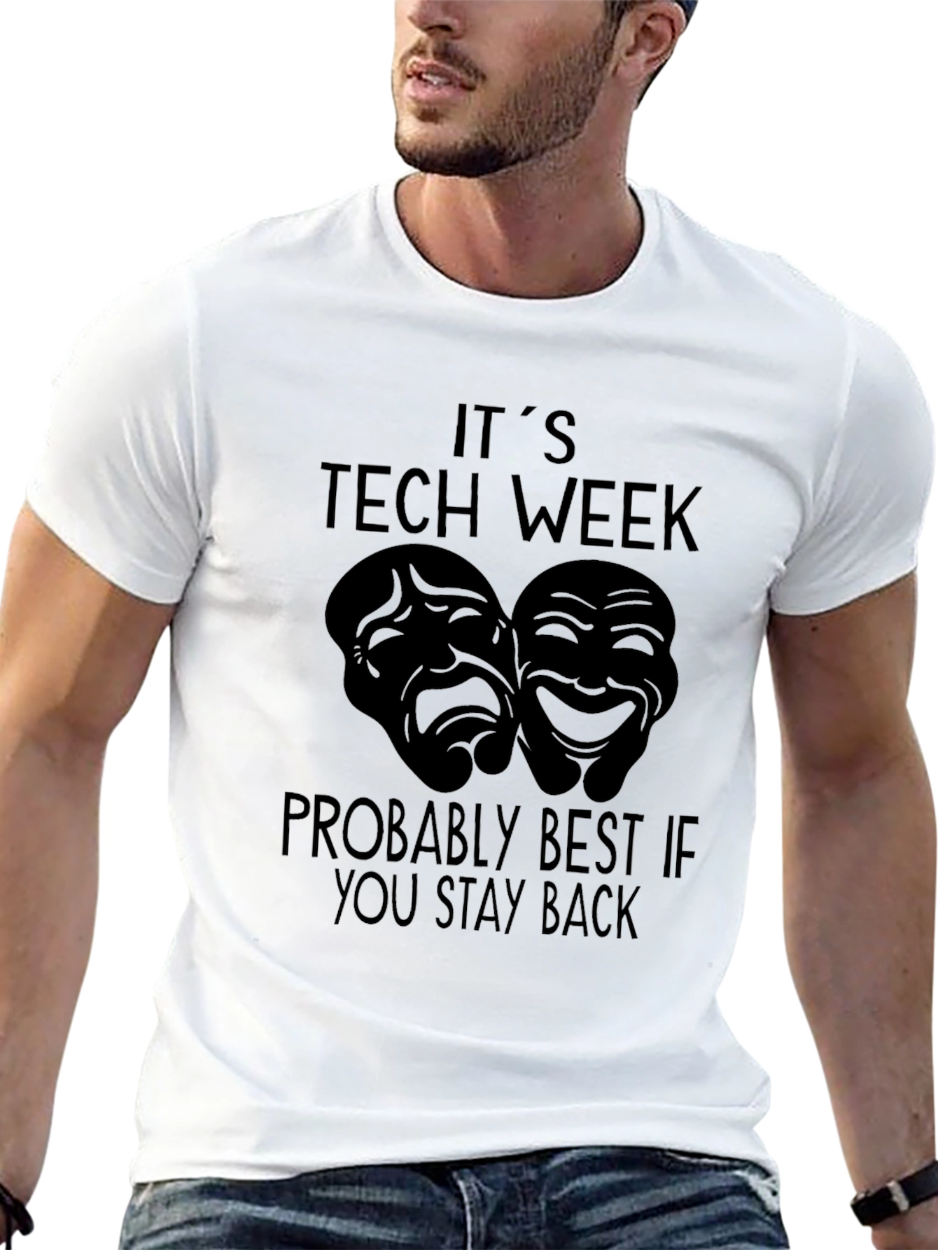 Black It's Tech Week Stay Back T-Shirt view 13