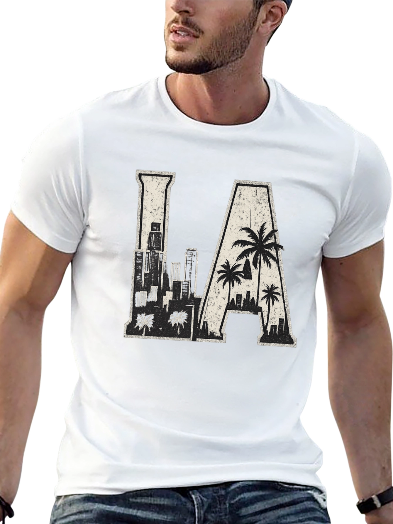 Black LA Skyline Graphic Tee - Urban Style view 13