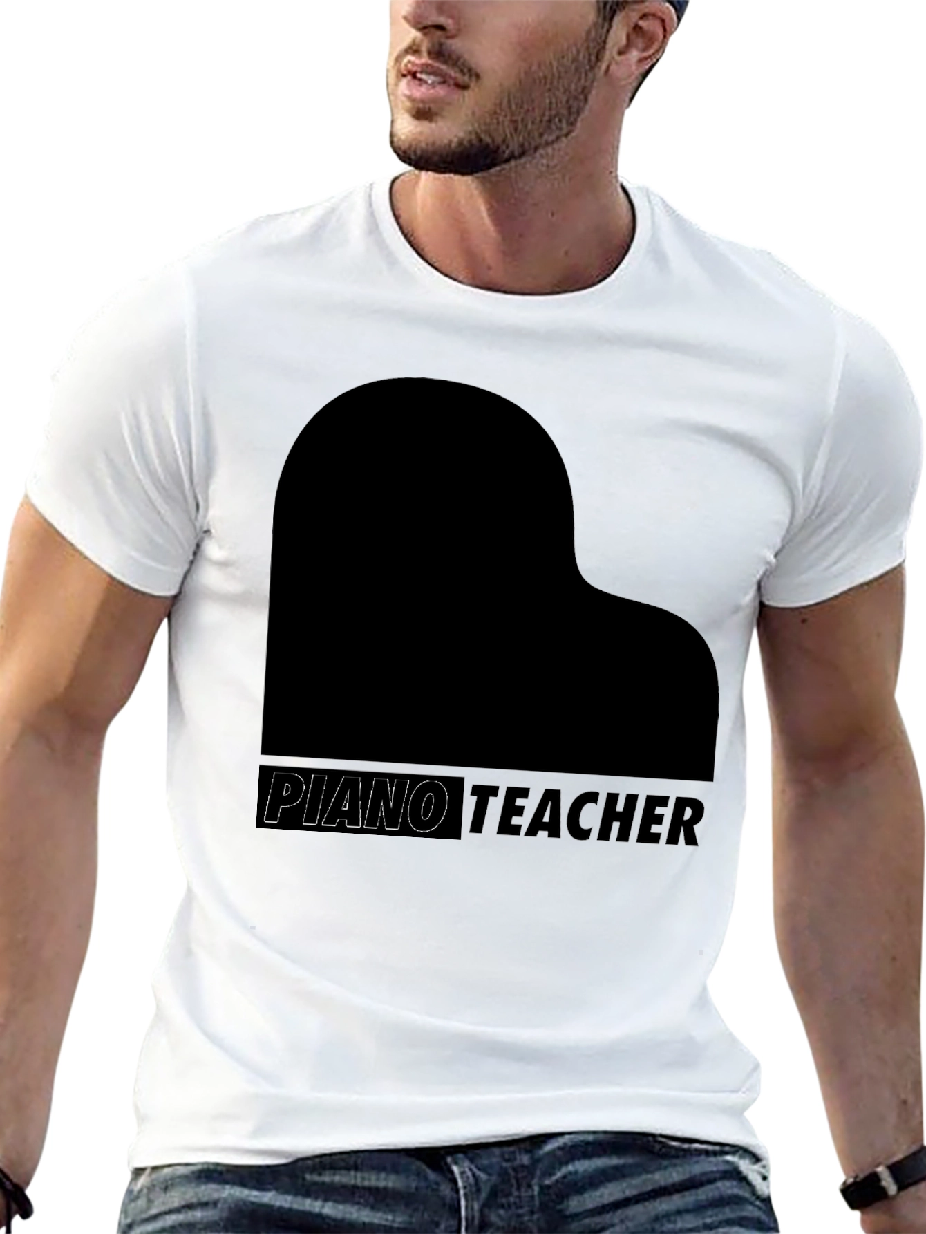 Piano Teacher Graphic Black T-Shirt - 13
