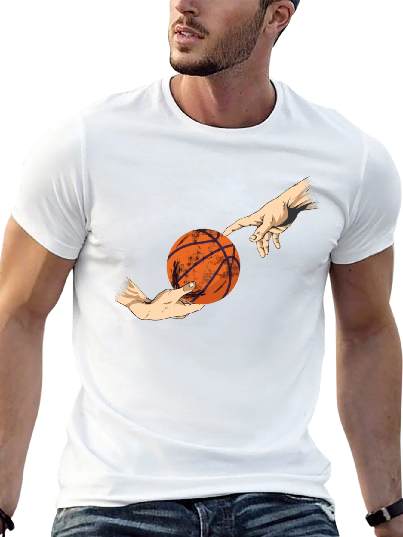 Black Basketball Creation T-Shirt - Artistic Sports Tee view 13