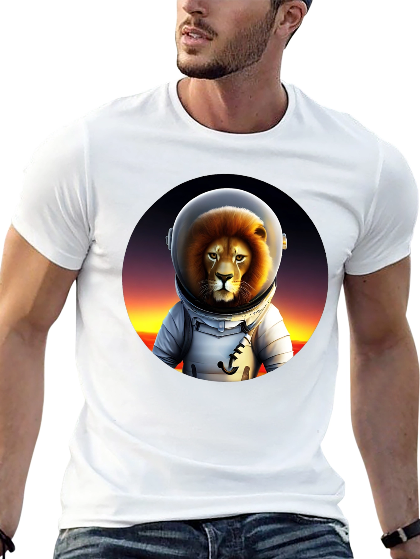 Black Lion Astronaut T-Shirt - Space Explorer Tee view 13
