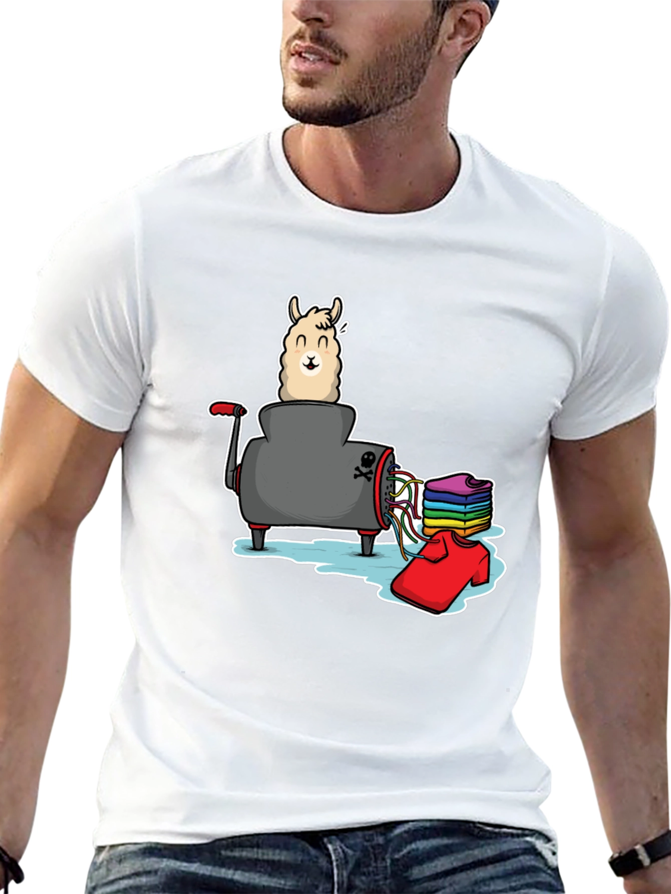 Black Llama T-Shirt - Whimsical Design view 13