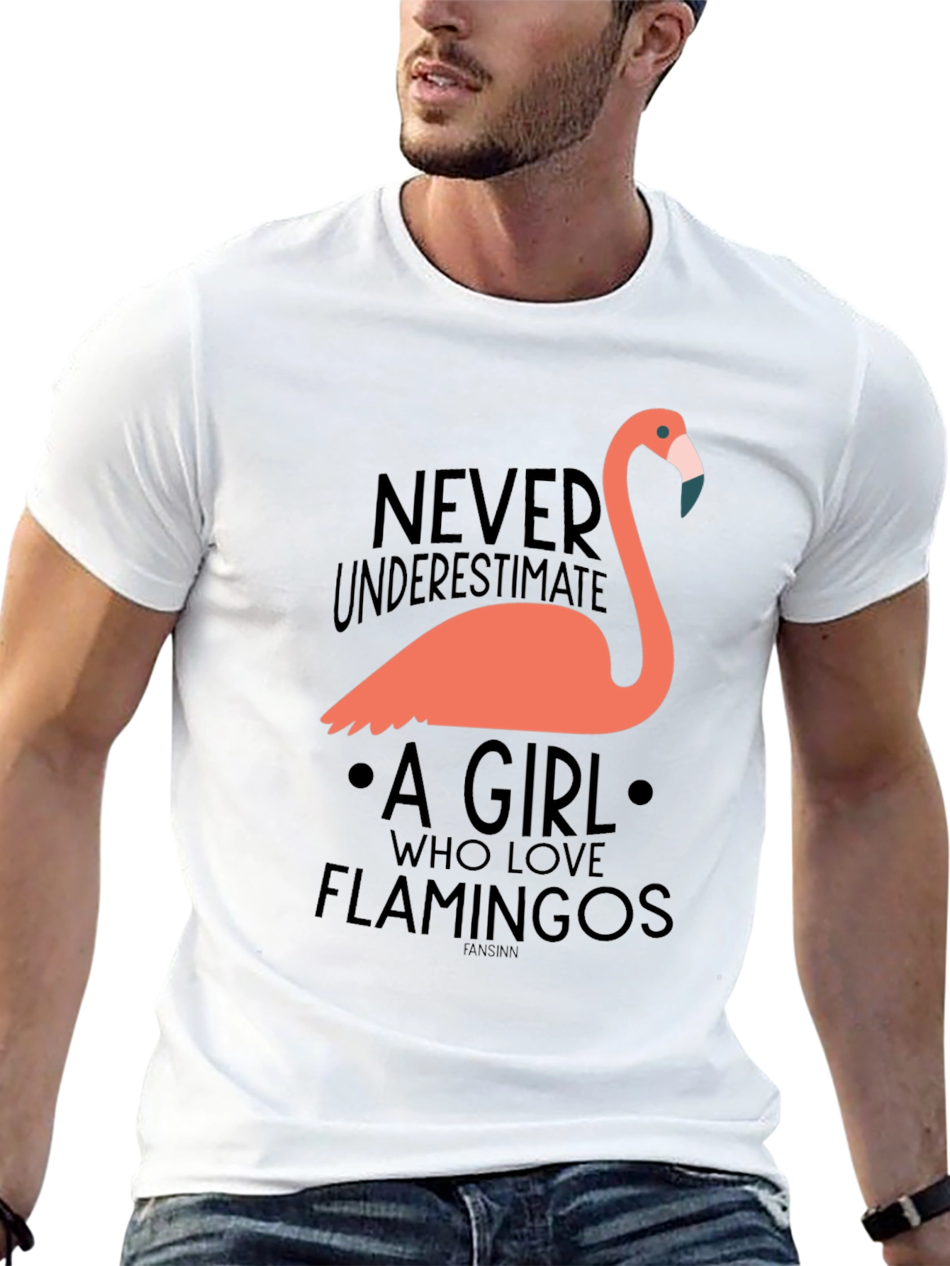 Black Funny Flamingo Lover T-Shirt - Never Underestimate a Girl view 13