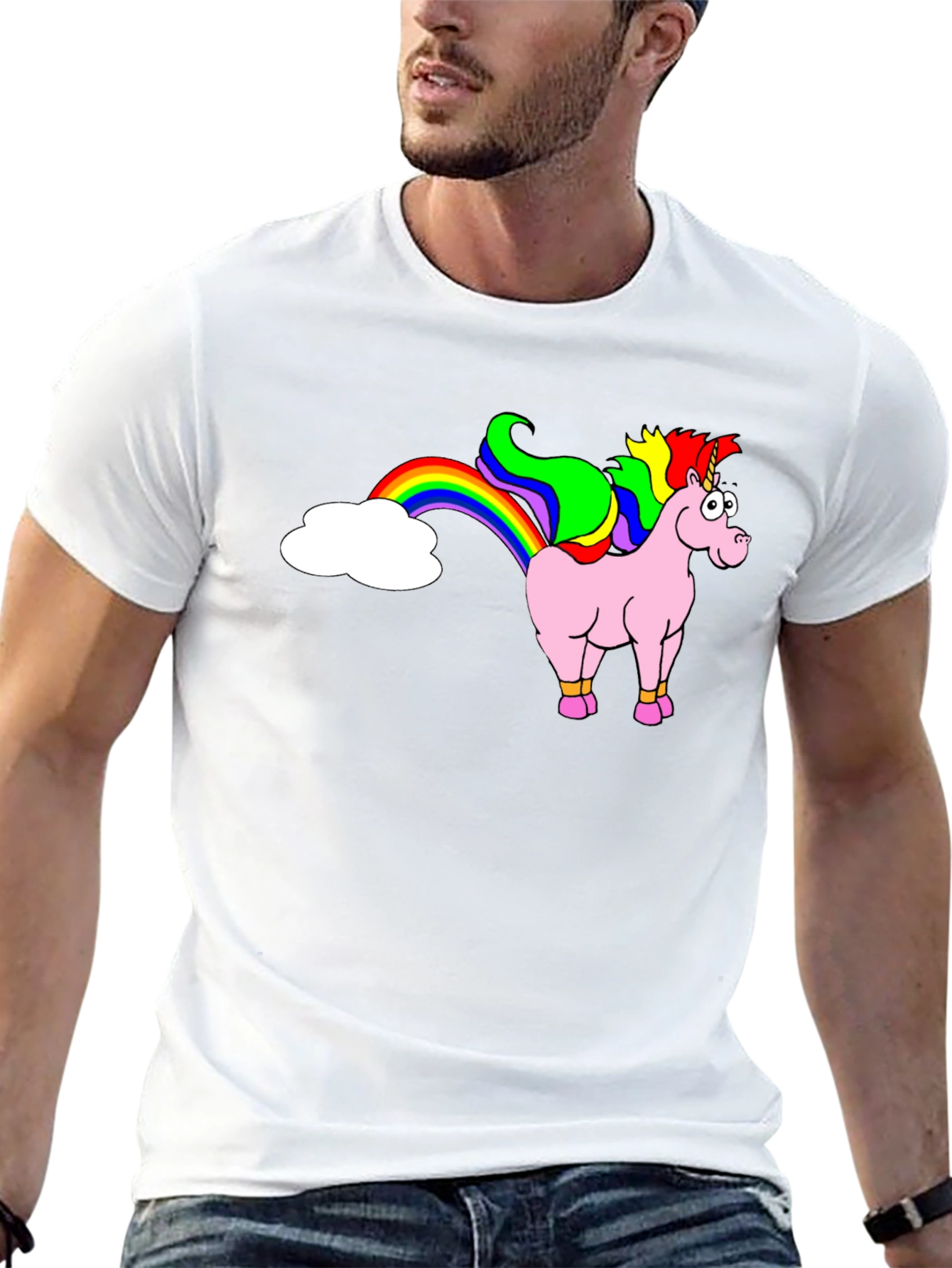 Black Unicorn Rainbow Funny Graphic Tee view 13