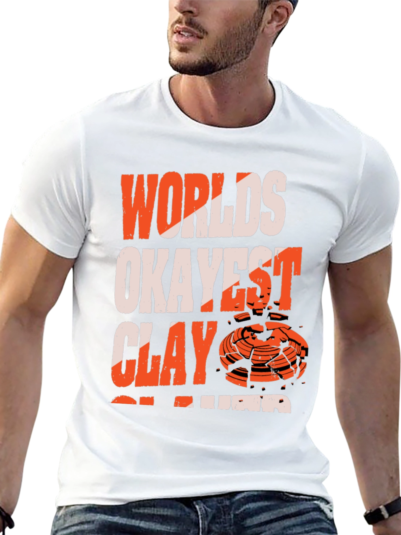 Black World's Okayest Clay Shooter T-Shirt view 13
