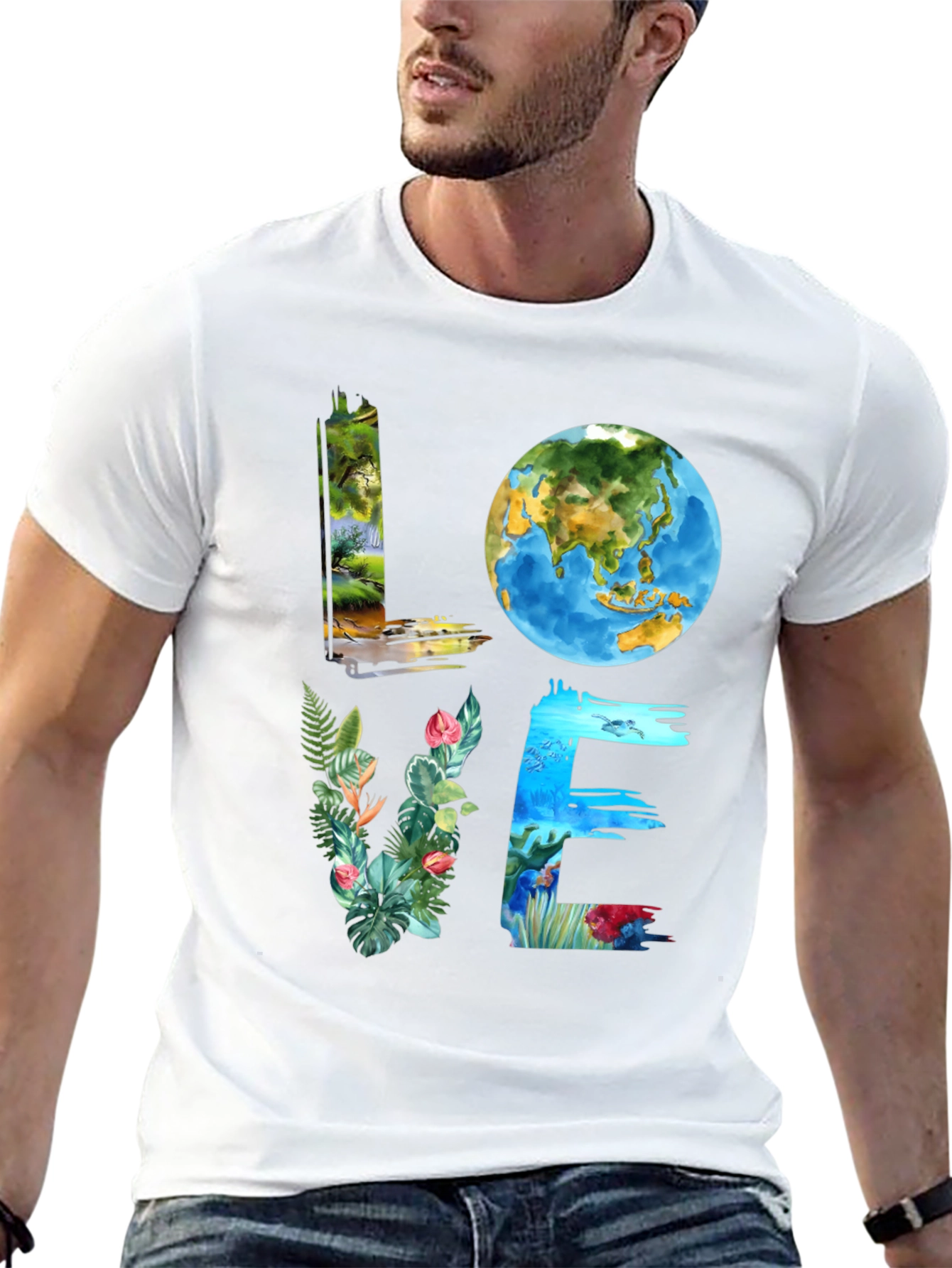 Black Love Earth Graphic Tee - Nature Inspired view 13