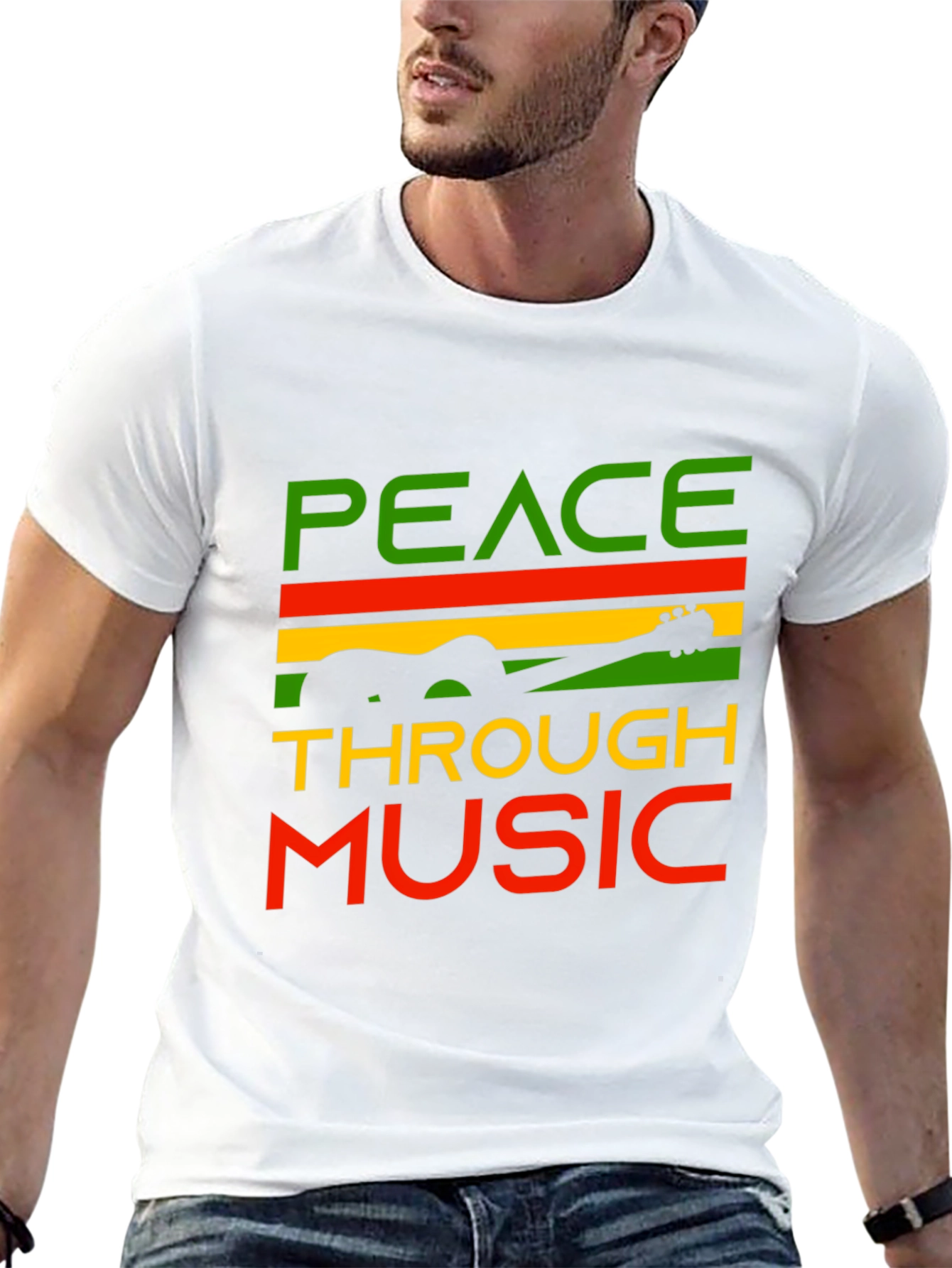 Black Peace Through Music Graphic Tee view 13