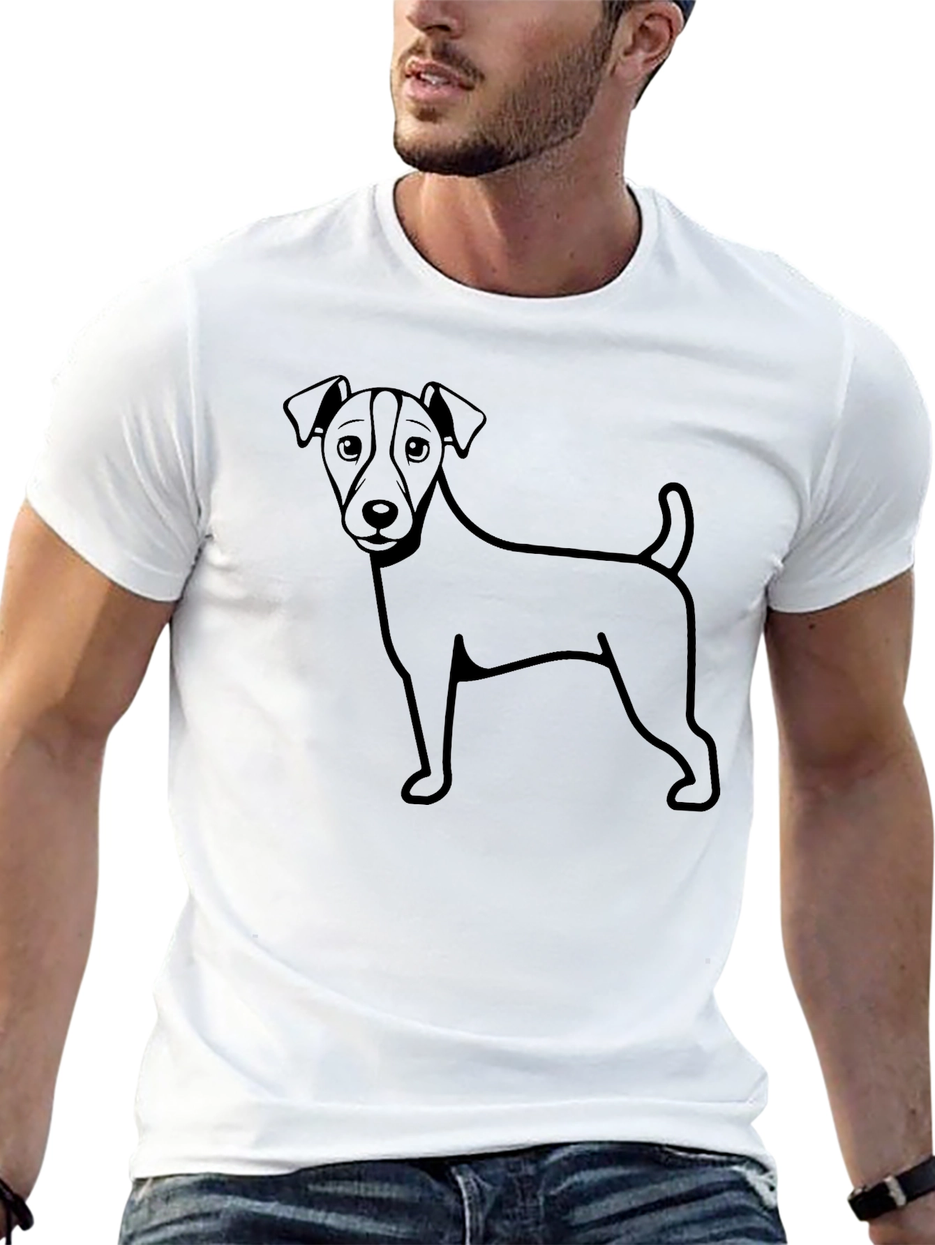 Black Dog Graphic Black T-Shirt - Casual Wear view 13