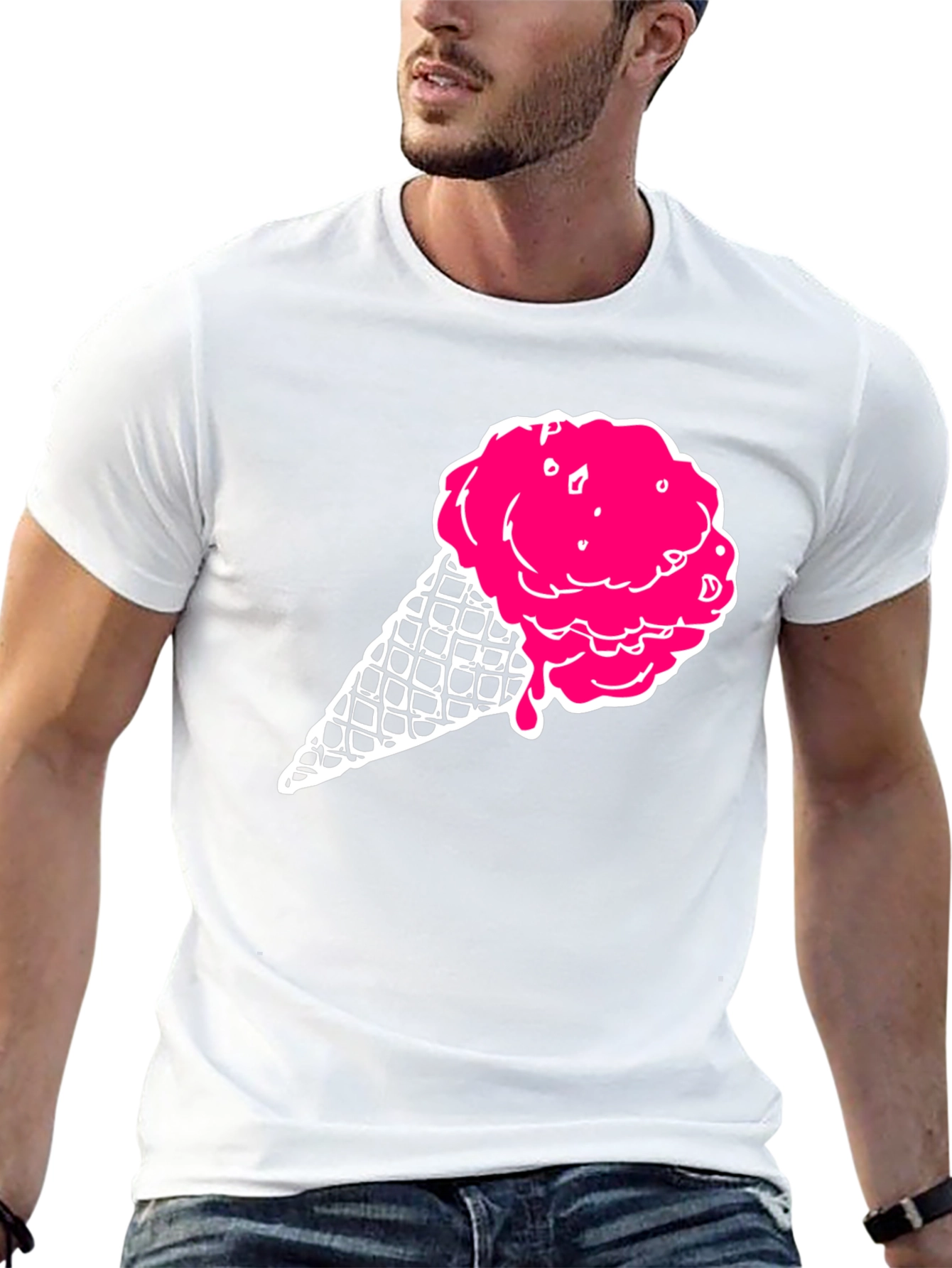 Black Ice Cream Graphic Tee - Black Cotton T-Shirt view 13