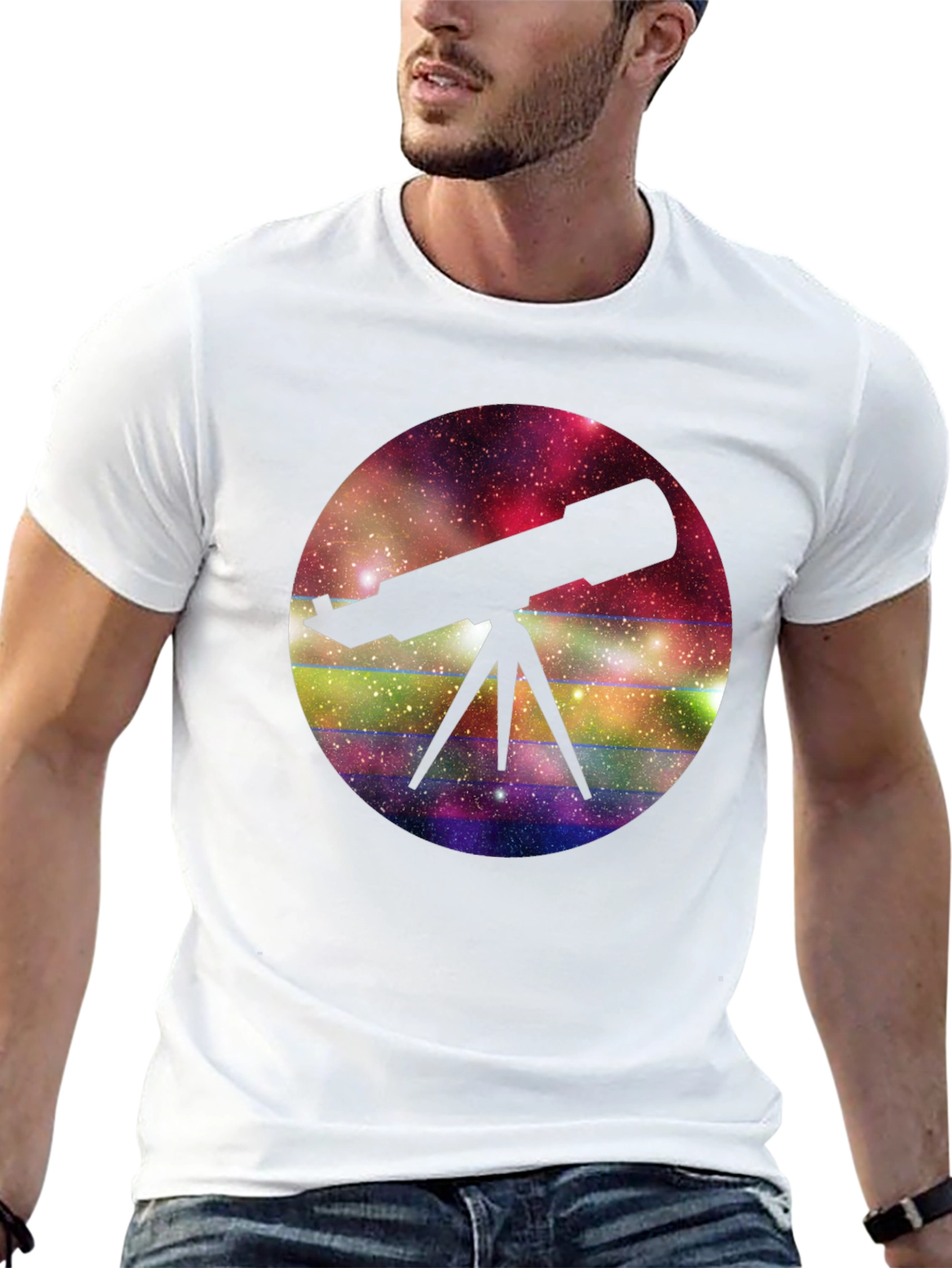 Black Telescope Galaxy T-Shirt - Explore the Universe view 13