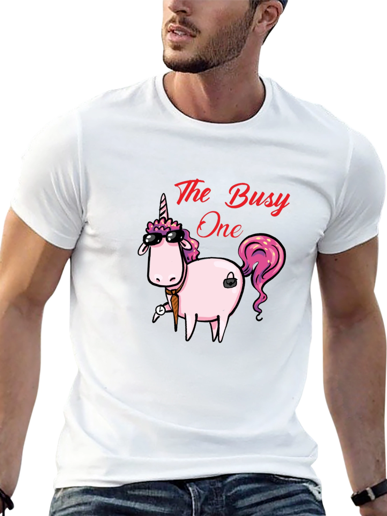 Black The Busy One Unicorn Graphic T-Shirt view 13
