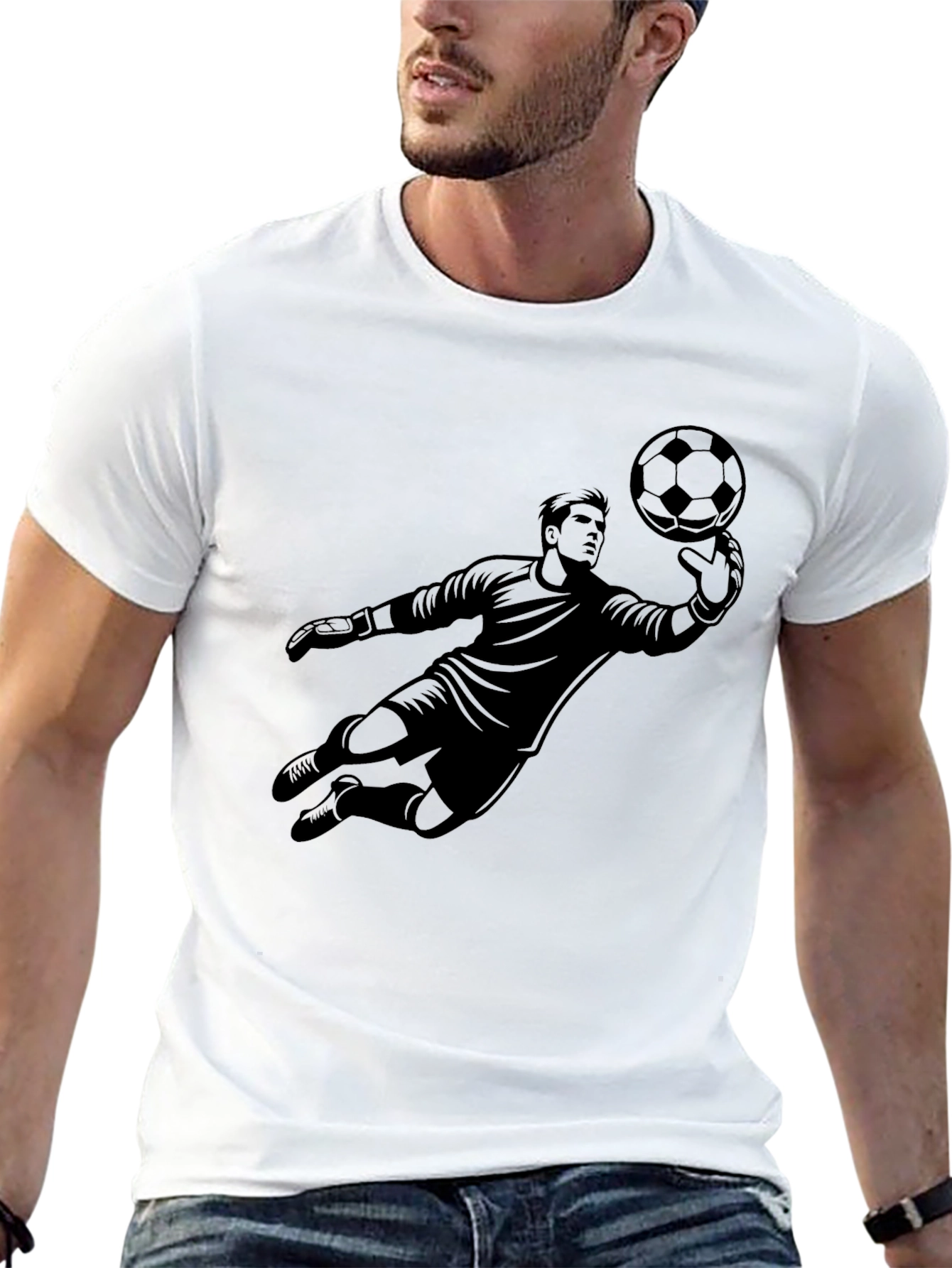 Black Soccer Goalie Graphic Tee - Black T-Shirt view 13