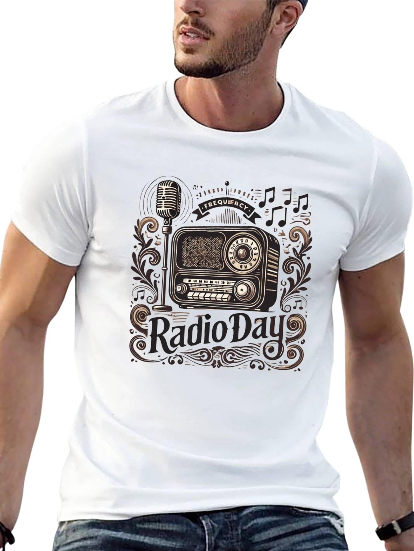 Black Vintage Radio Day T-Shirt - Black view 13