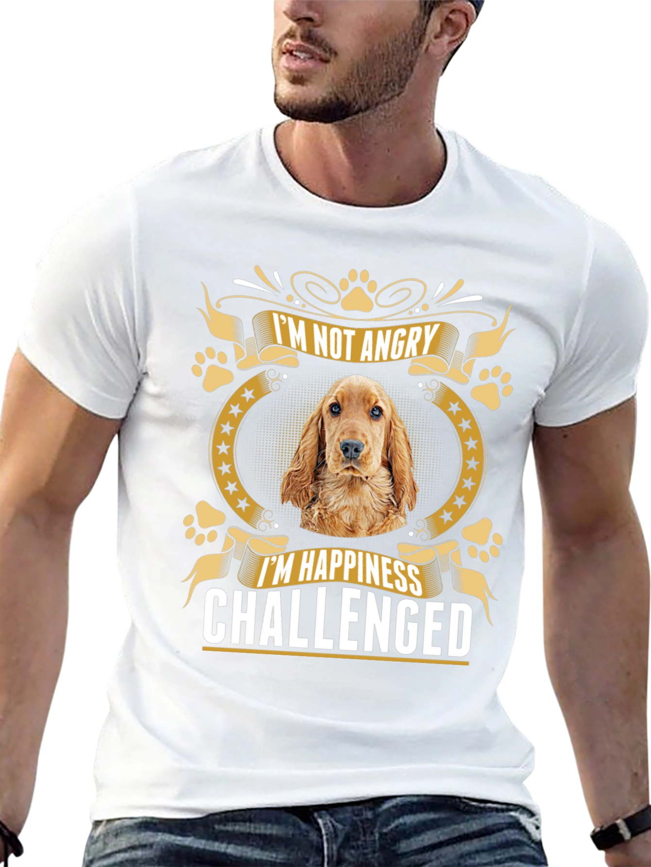 Black Dog Lover T-Shirt - I'm Not Angry, Happiness Challenged view 13