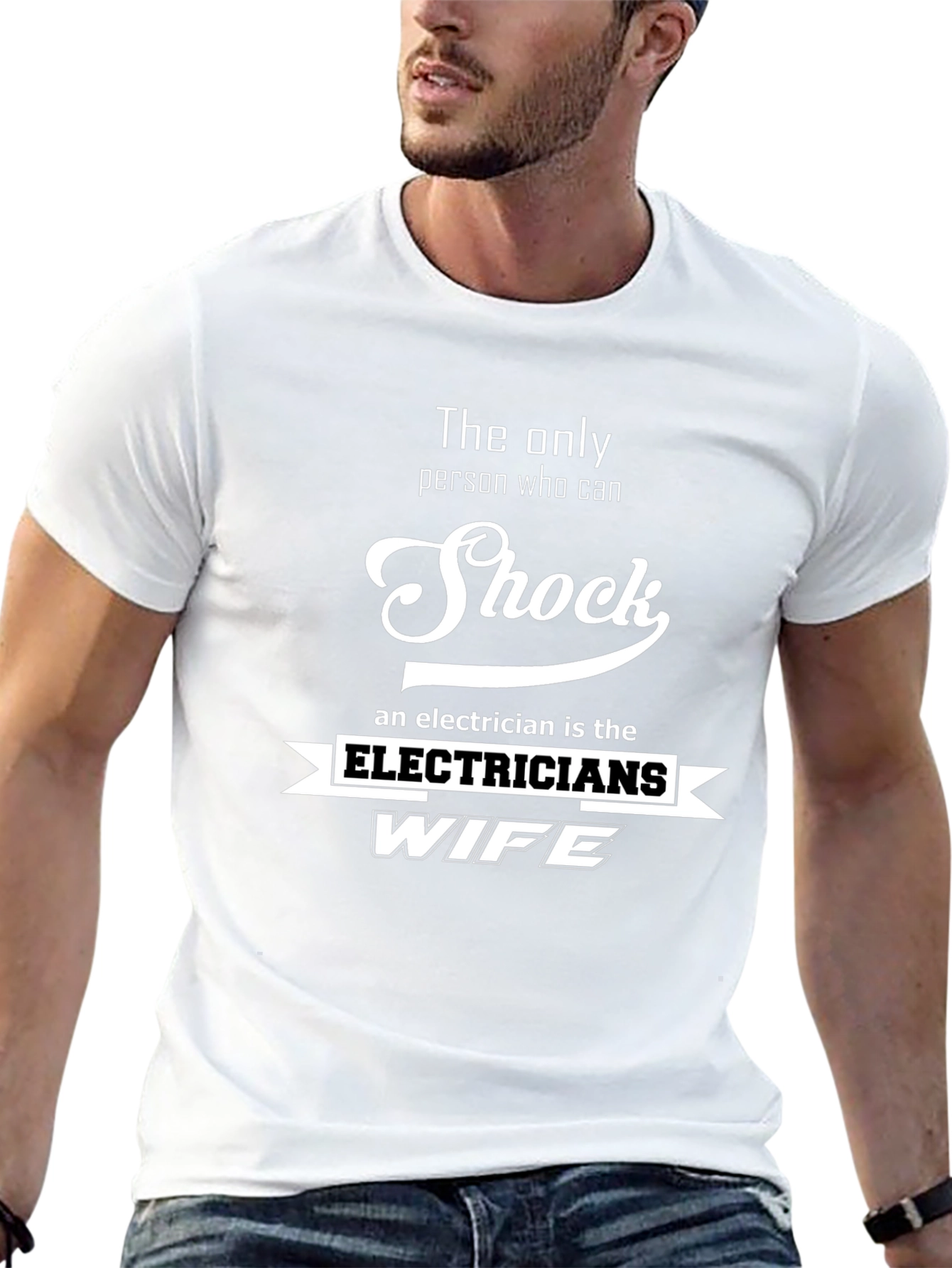 Black Electrician's Wife T-Shirt - Shock Humor view 13