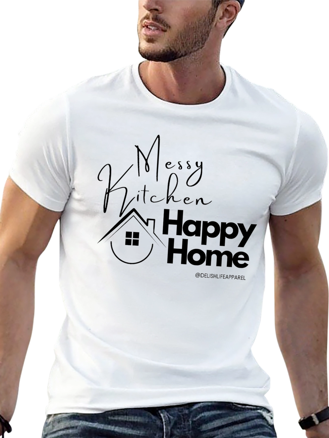 Black Messy Kitchen Happy Home Graphic Tee view 13