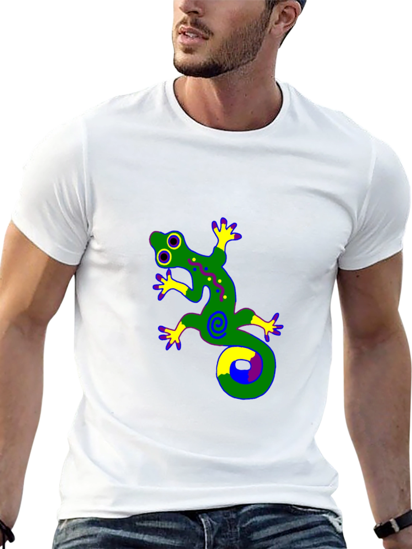 Black Funky Gecko Graphic Tee - Black view 13