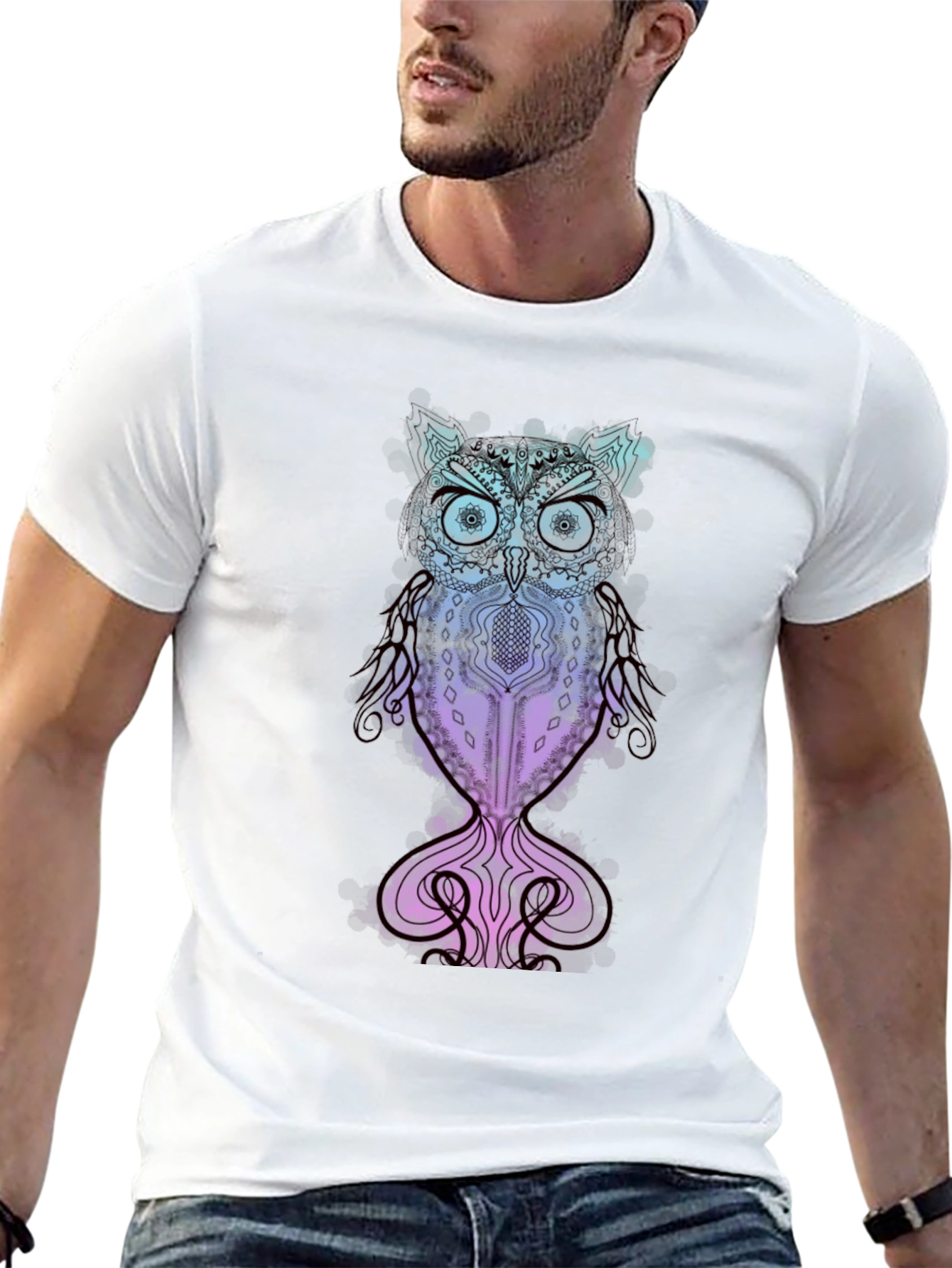 Black Owl Graphic T-Shirt - Unique Design view 13