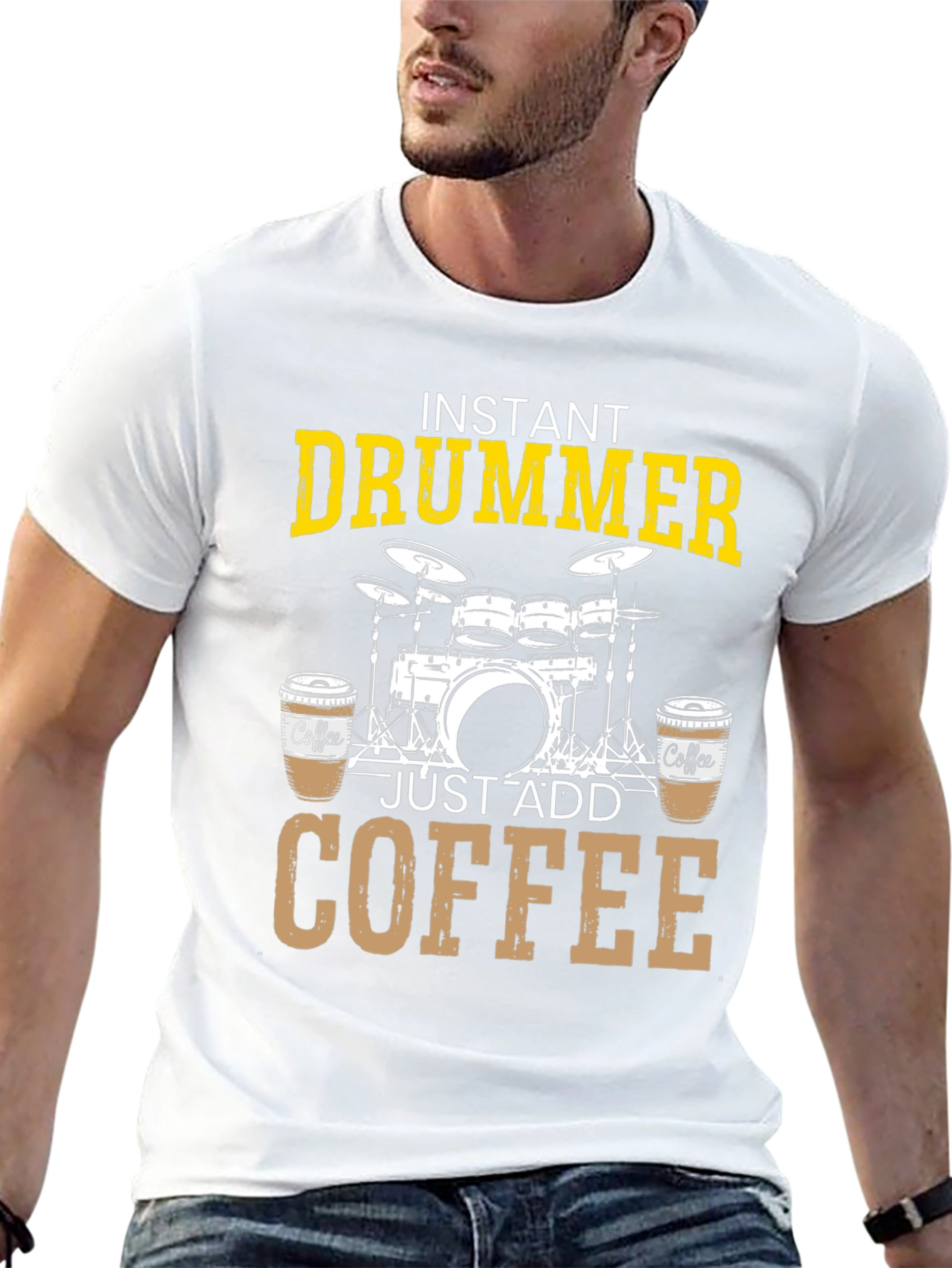 Instant Drummer Just Add Coffee T-Shirt - 13