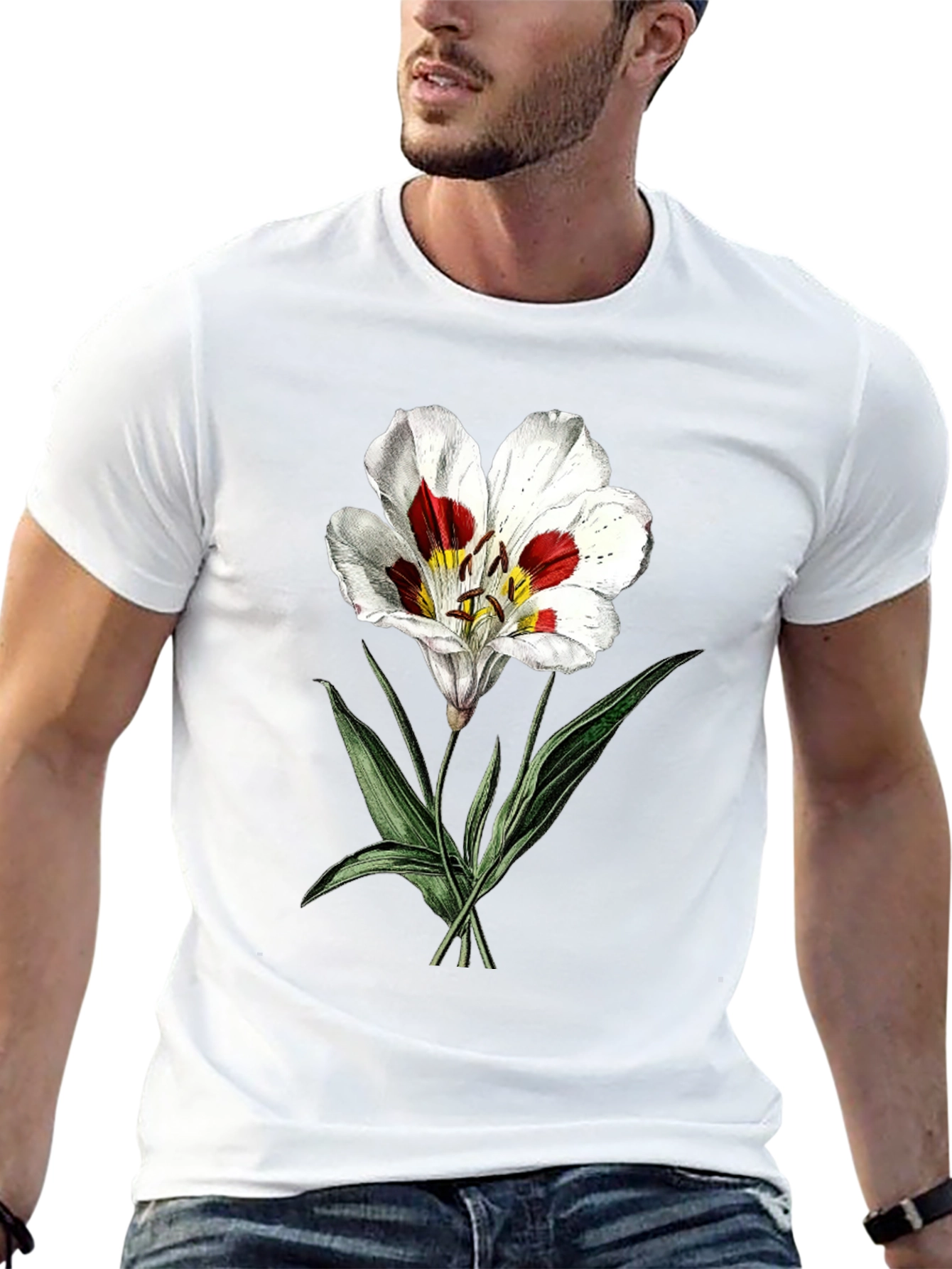 Black Botanical Lily Graphic Tee - Black view 13