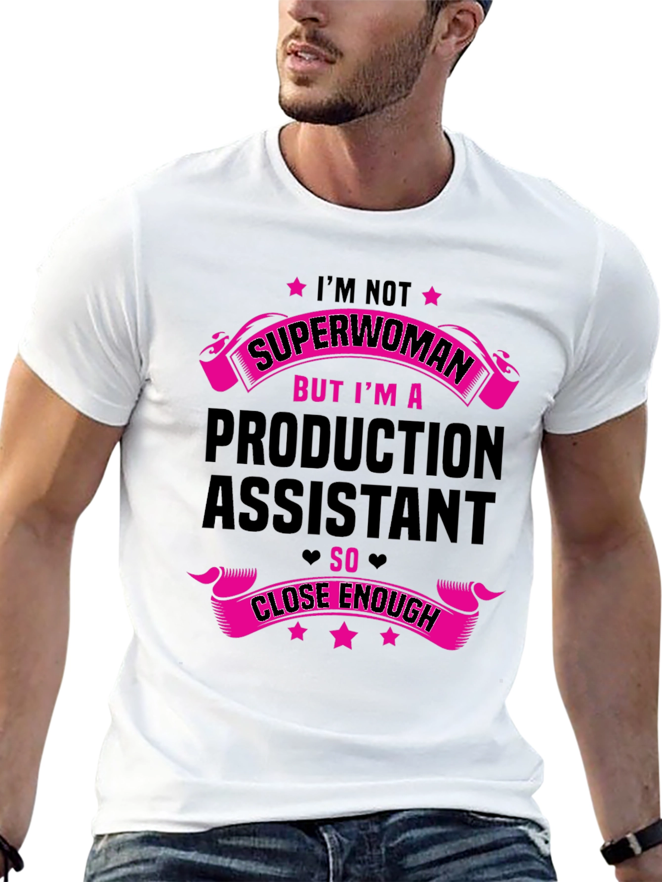 Black Production Assistant Funny T-Shirt view 13