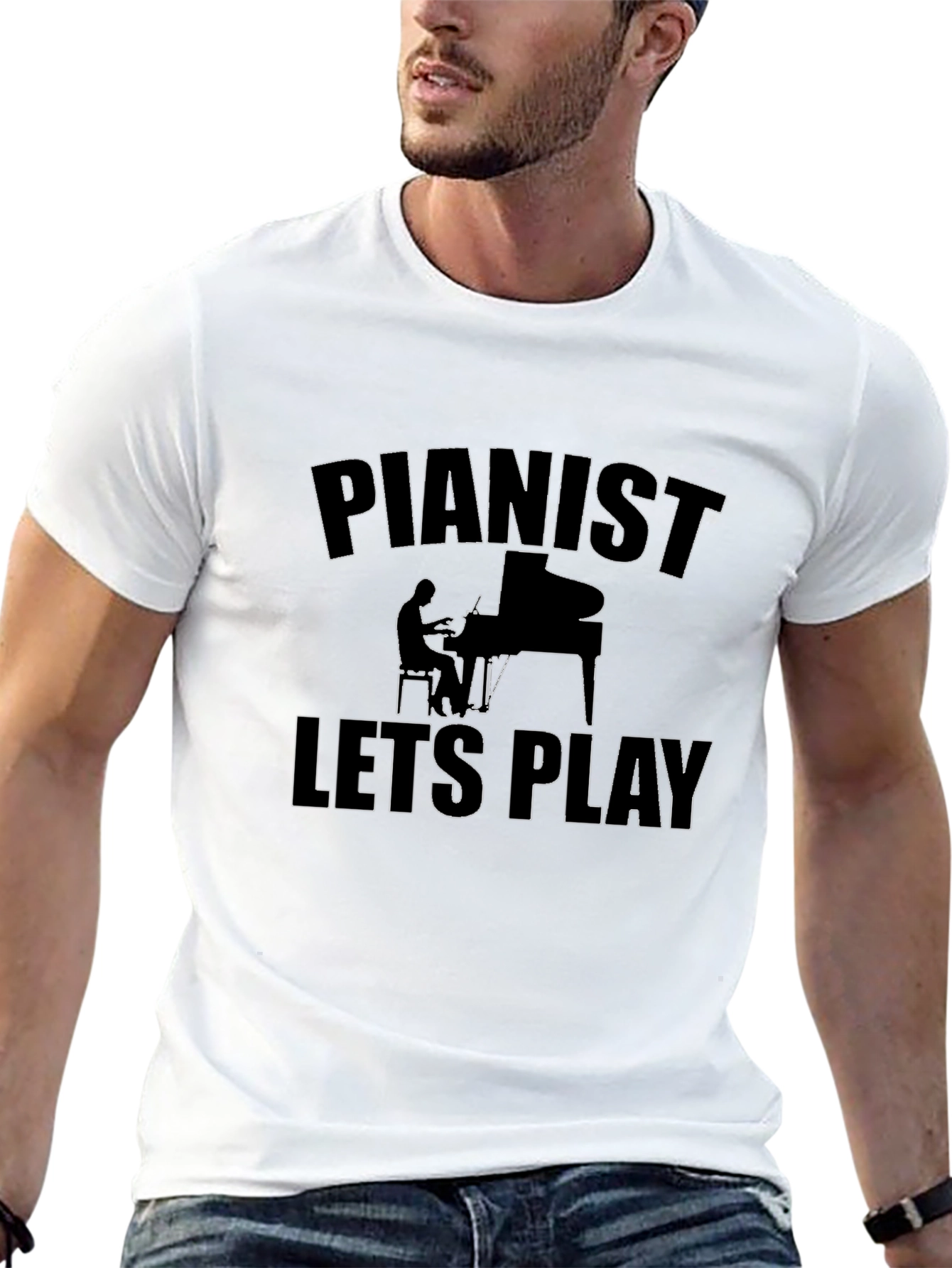Black Pianist Let's Play Black Graphic Tee view 13