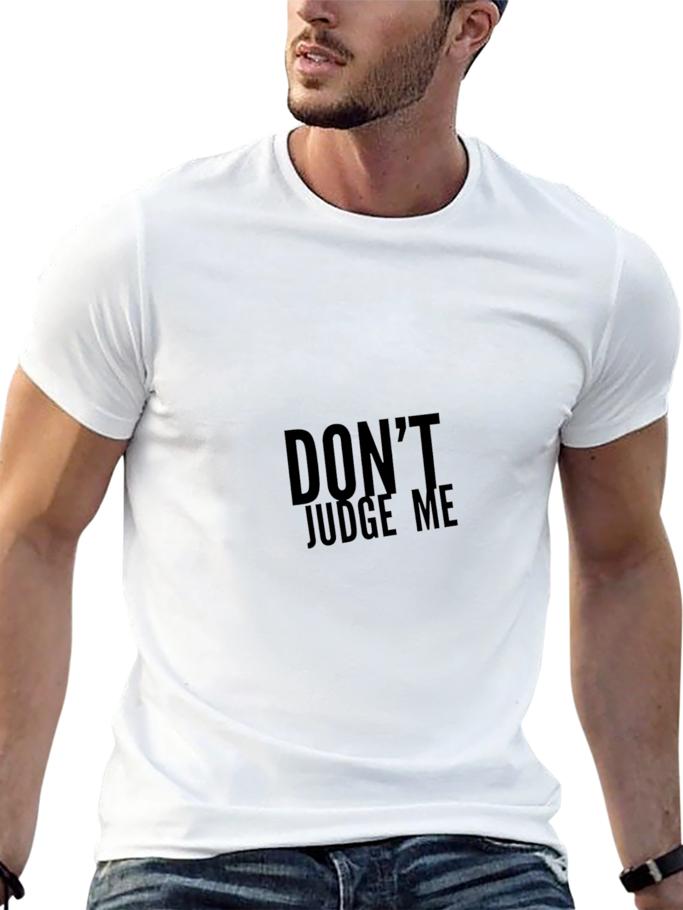 Black Edgy Graphic Tee: Don't Judge Me view 13