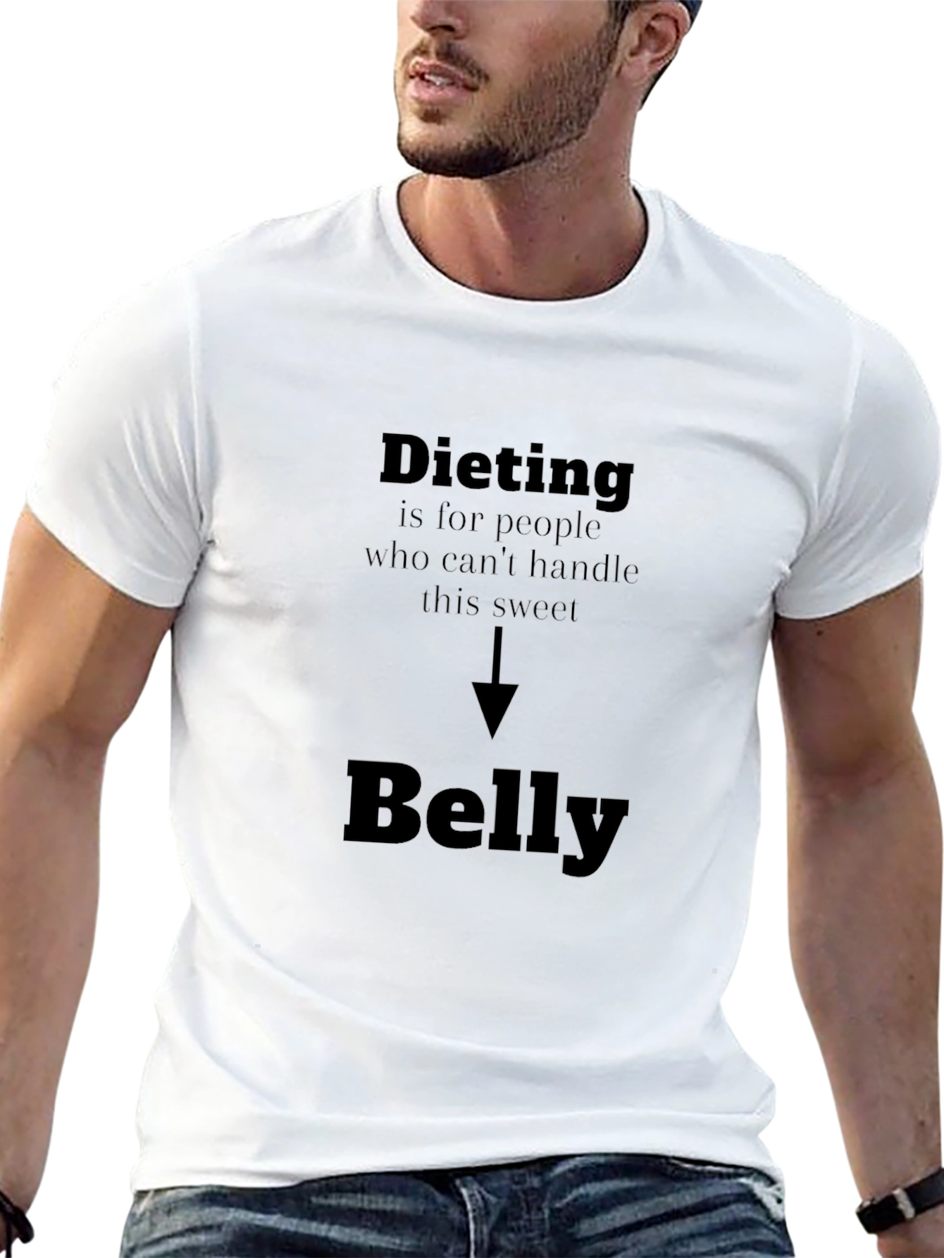 Black Dieting Sweet Belly Funny Graphic Tee view 13