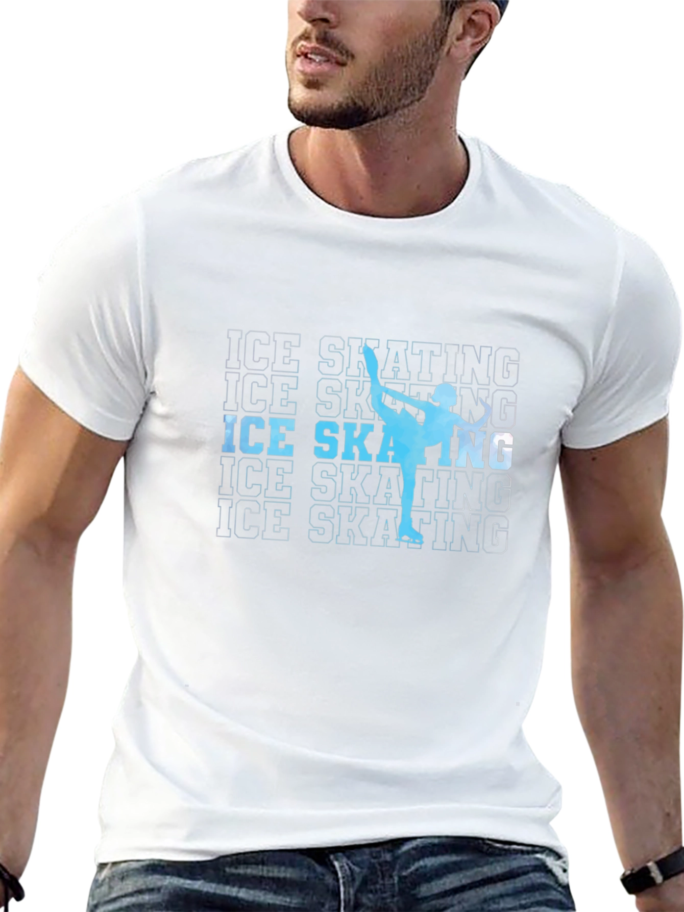 Ice Skating Silhouette Graphic T-Shirt - 13