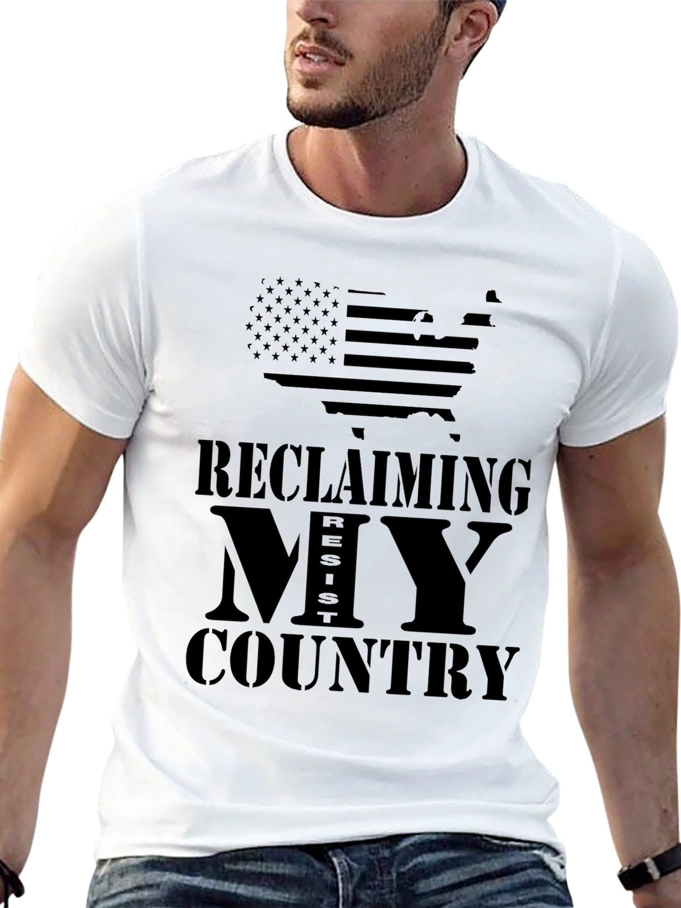 Black Reclaiming My Country Graphic T-Shirt view 13