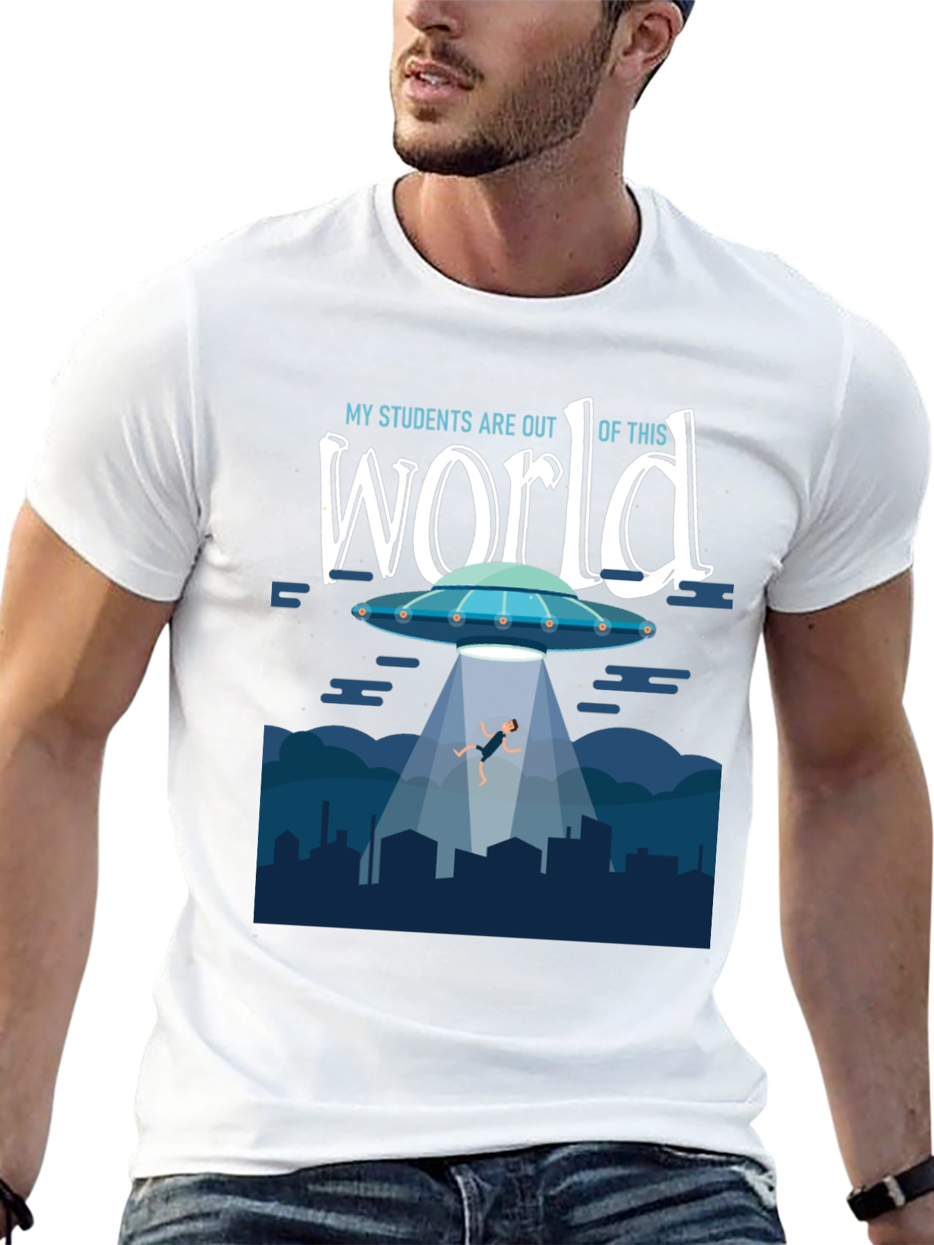 Black Out Of This World Teacher T-Shirt view 13