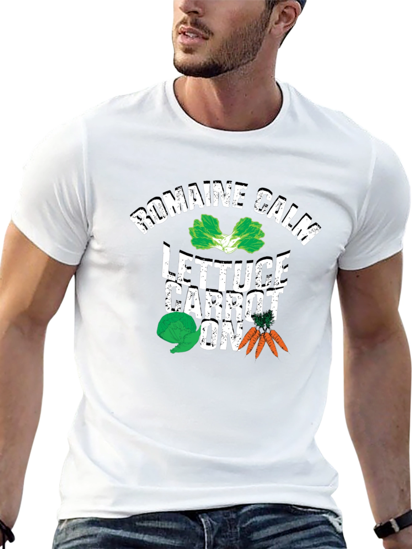 Romaine Calm Lettuce Carrot On Graphic T-Shirt - 13