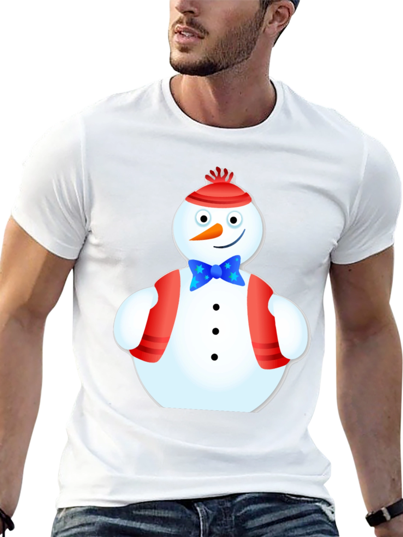 Black Festive Snowman T-Shirt - Holiday Cheer view 13