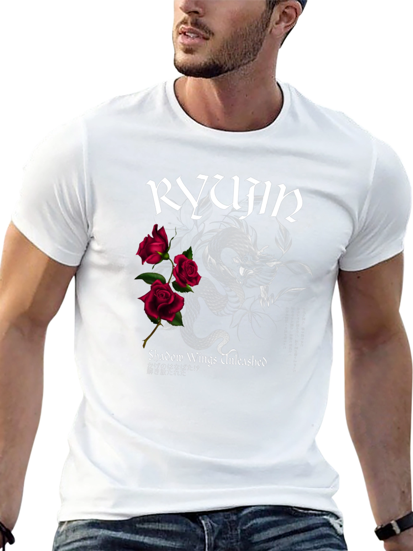 Black Ryujin Shadow Wings Unleashed Graphic Tee view 13