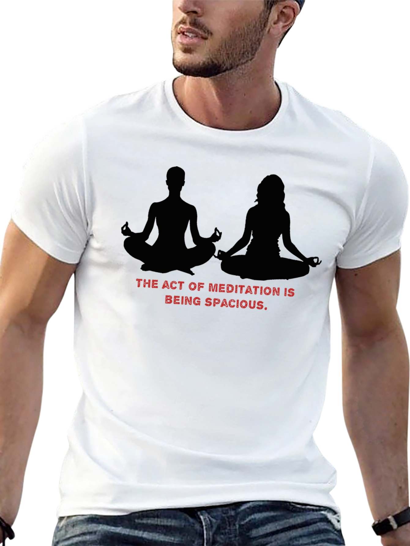 Black Meditative Spaciousness Black T-Shirt view 13