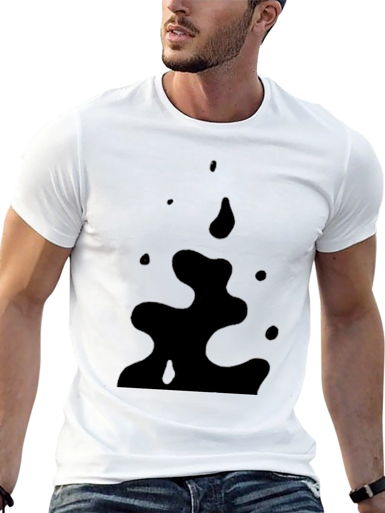 Black Men's Black Graphic Tee view 13