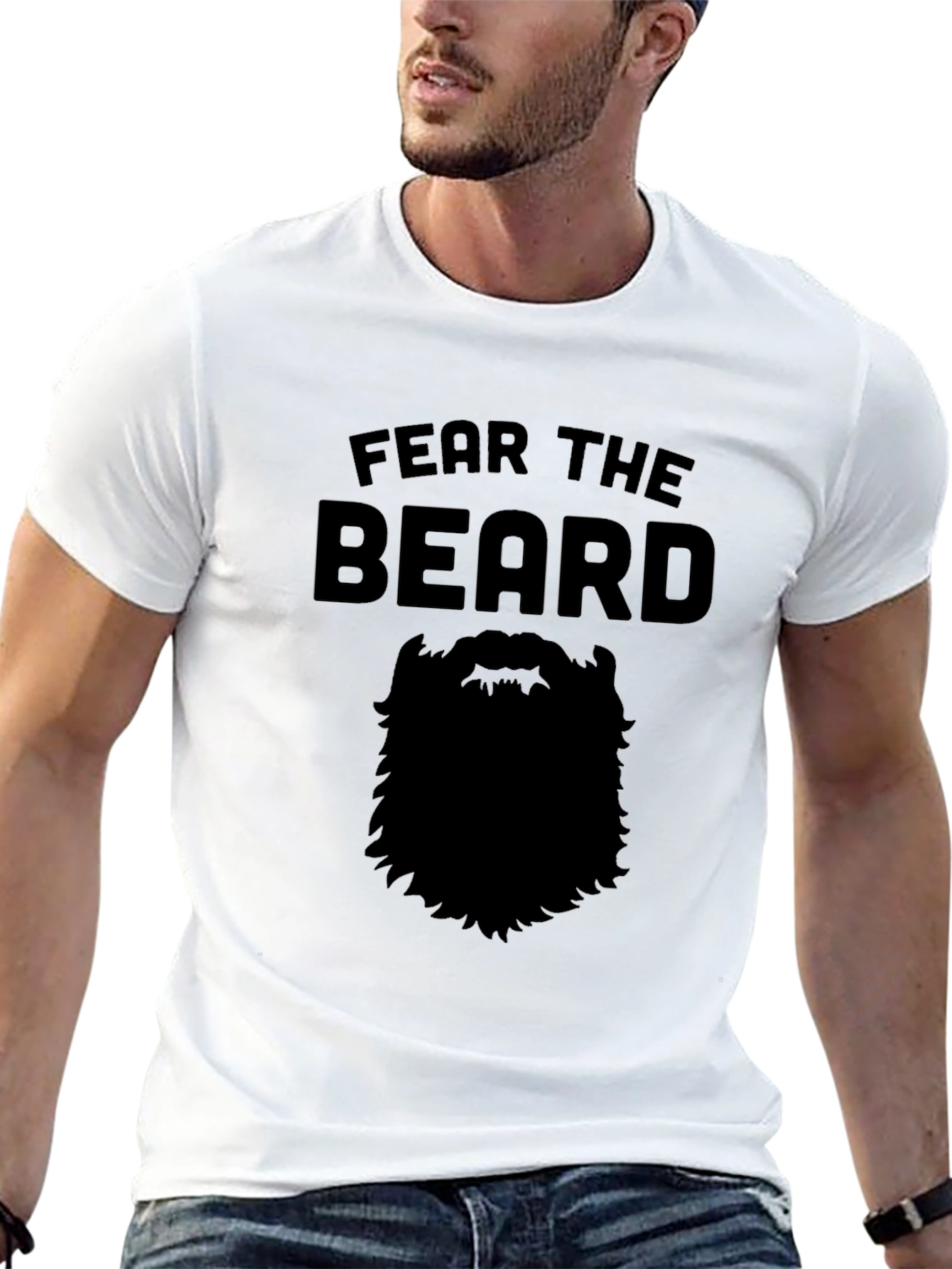 Black Fear the Beard Graphic Tee view 13