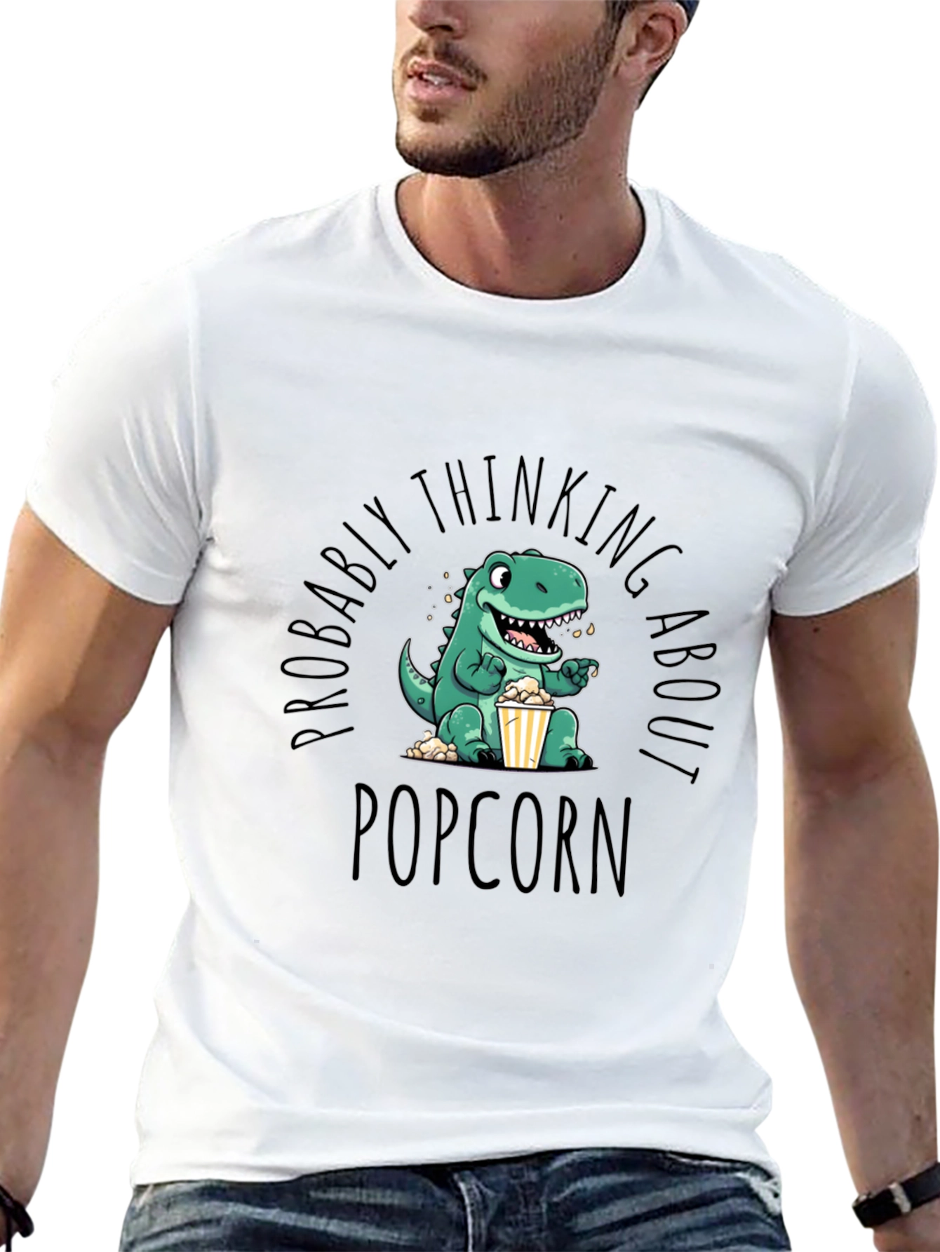 Black Dino Popcorn T-Shirt - Foodie Fun! view 13