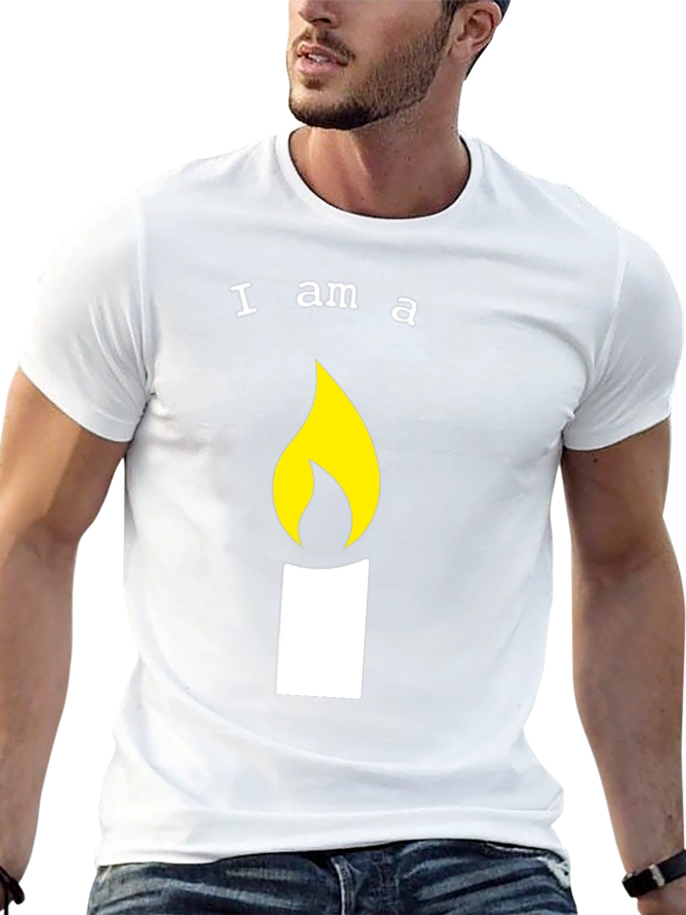 Black I am a Candle T-Shirt - Fun Graphic Tee view 13