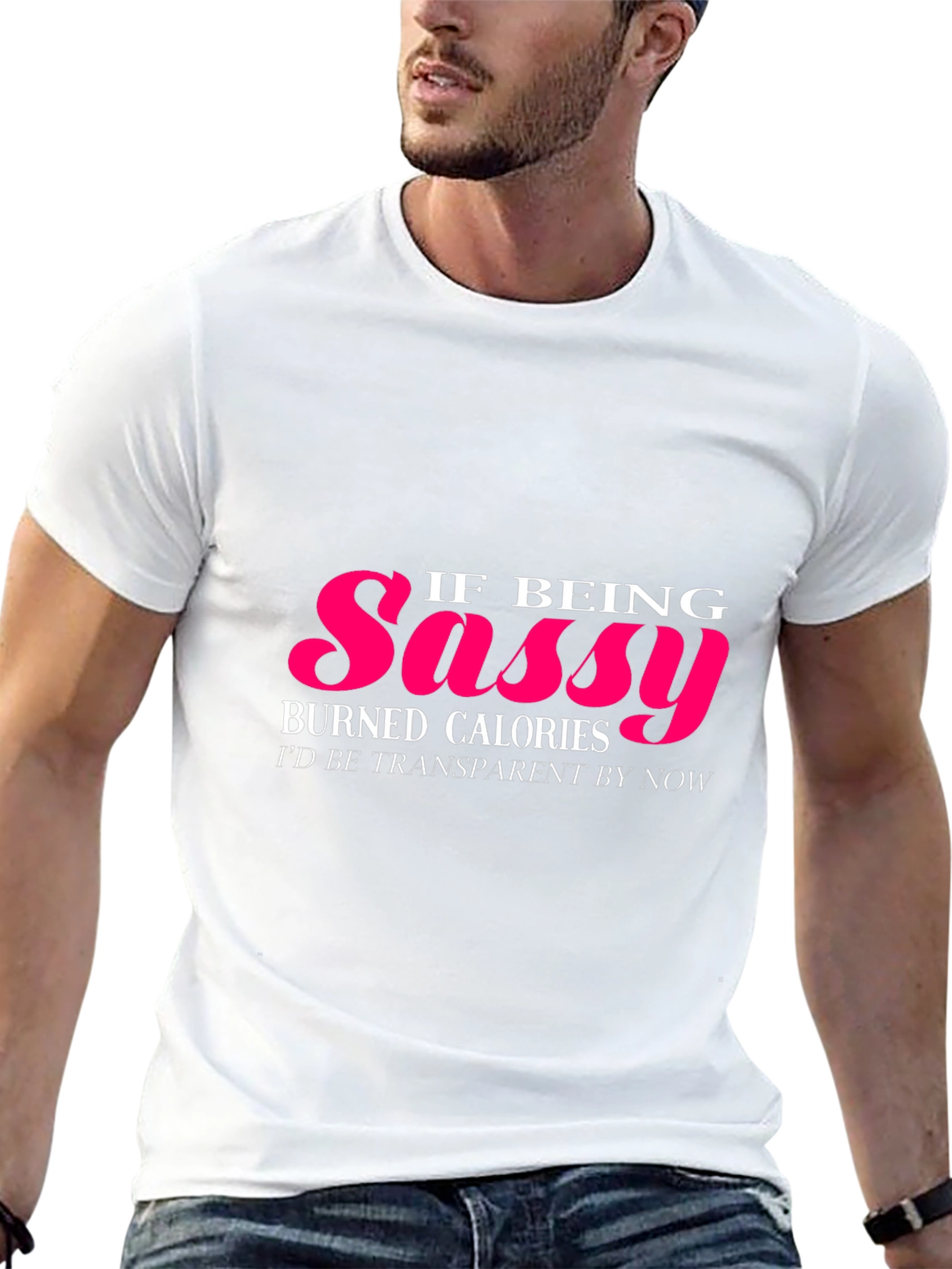 Black Sassy Calories Burned T-Shirt - Funny Graphic Tee view 13