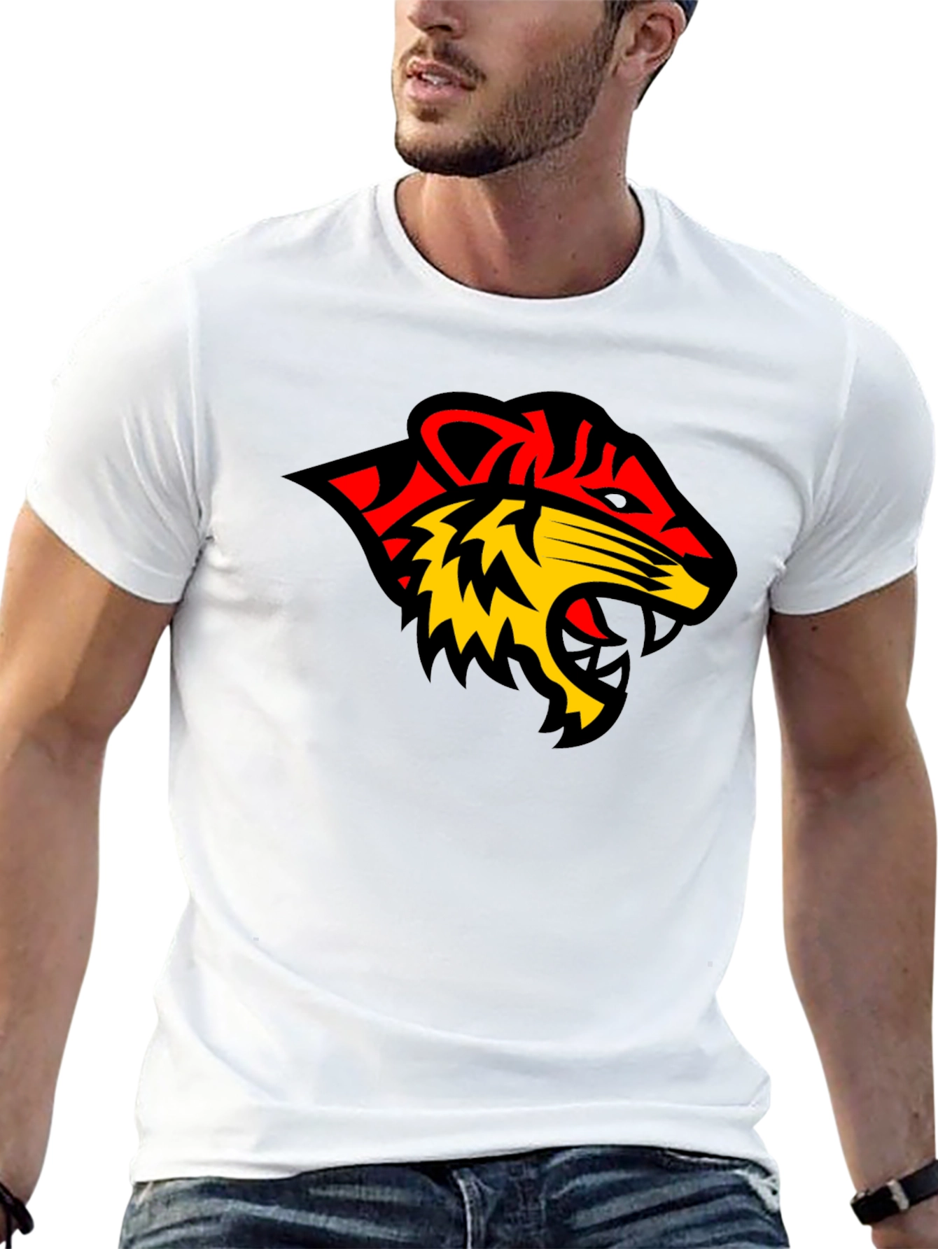 Black Black Tee with Bold Tiger Graphic view 13