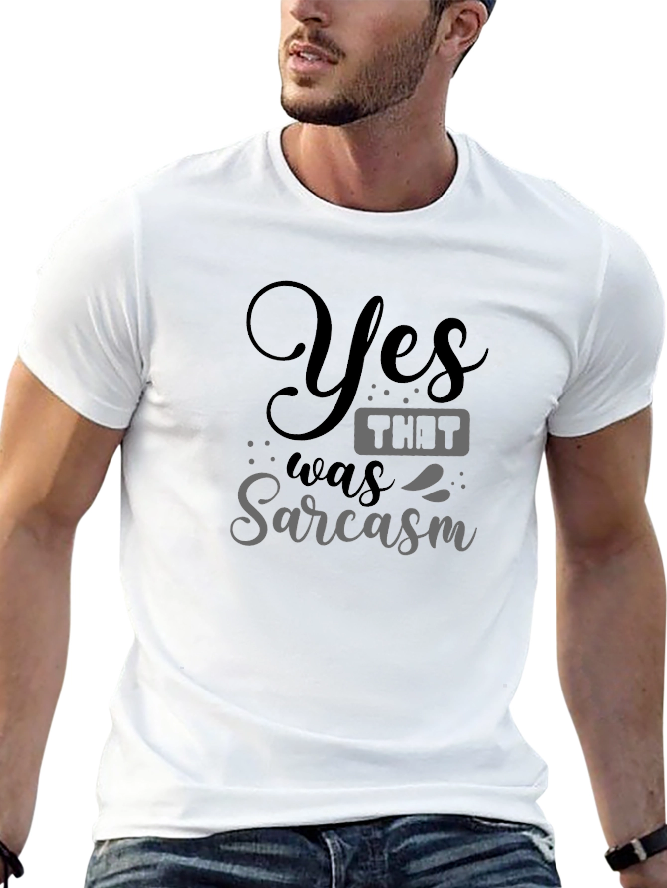 Black Yes, That Was Sarcasm T-Shirt view 13