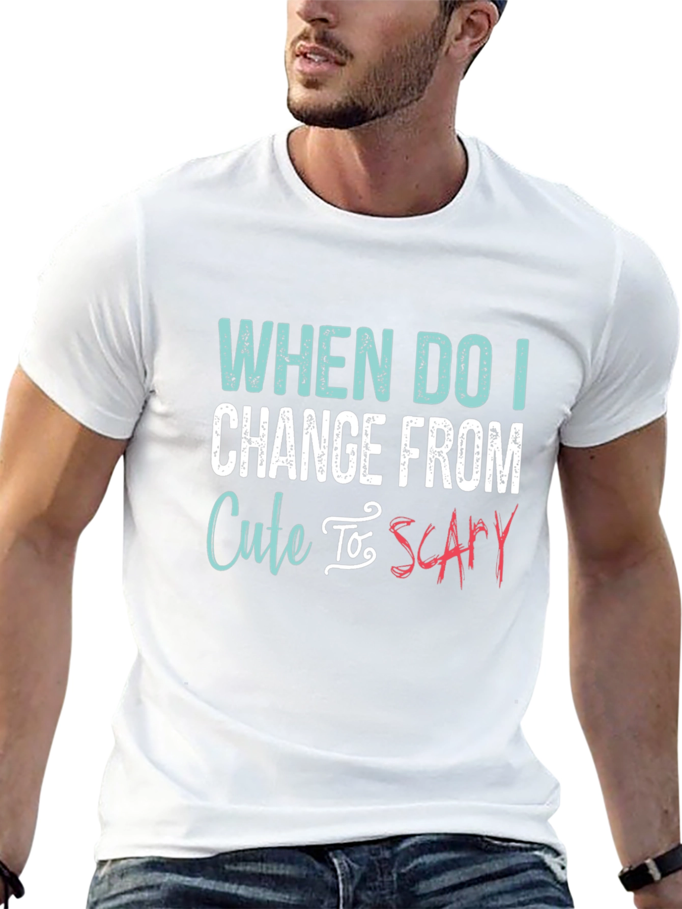 Black Cute To Scary T-Shirt - Funny Sarcastic Tee view 13