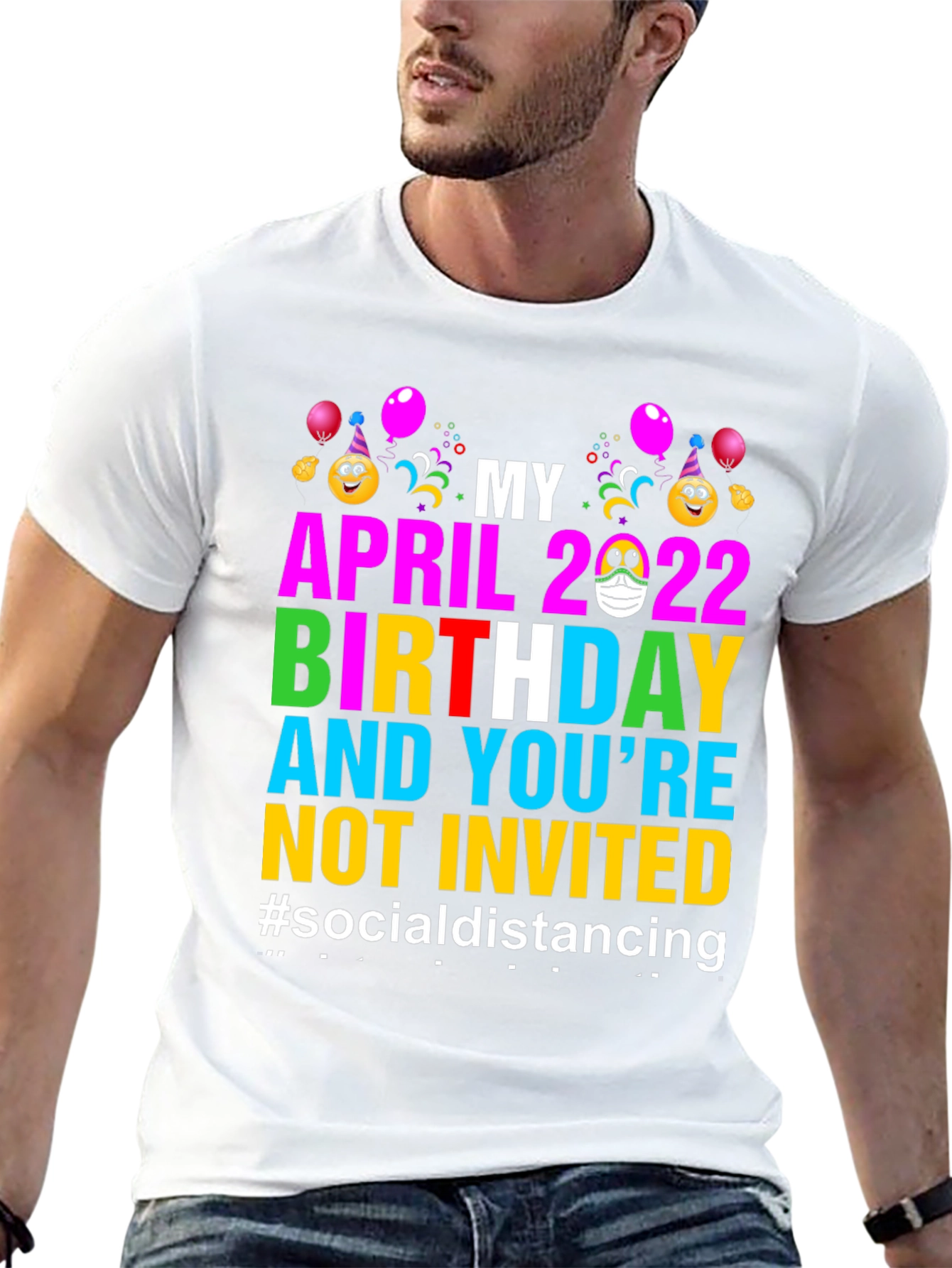 Black Funny Social Distancing Birthday T-Shirt view 13
