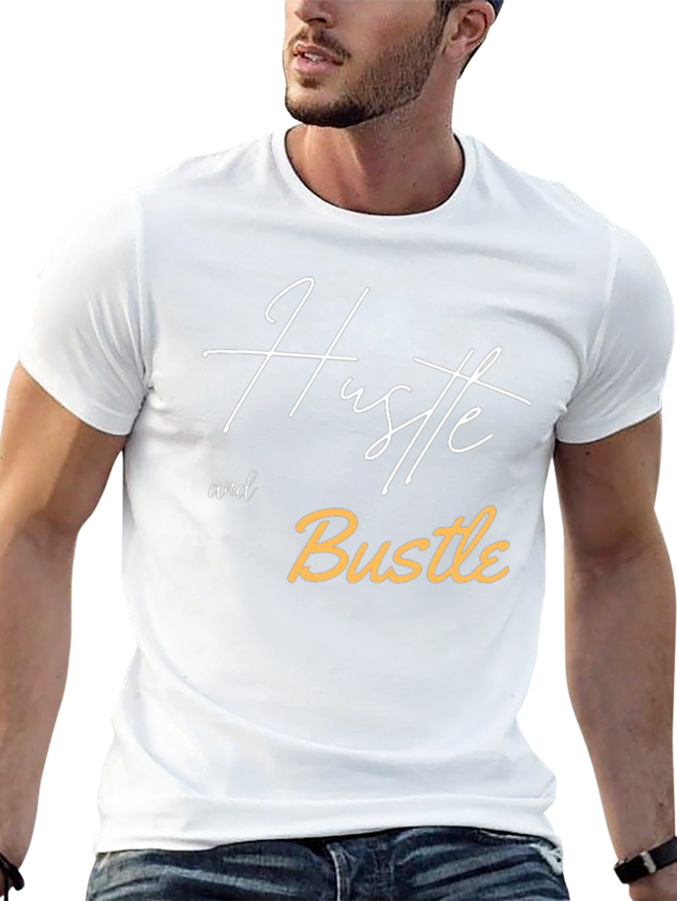 Black Hustle and Bustle Graphic Tee view 13