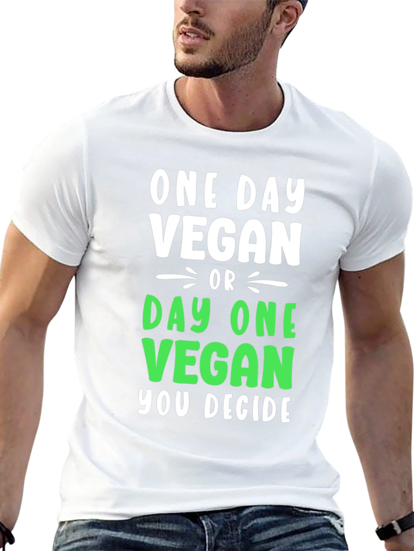 Black One Day Vegan T-Shirt - Decide Today! view 13