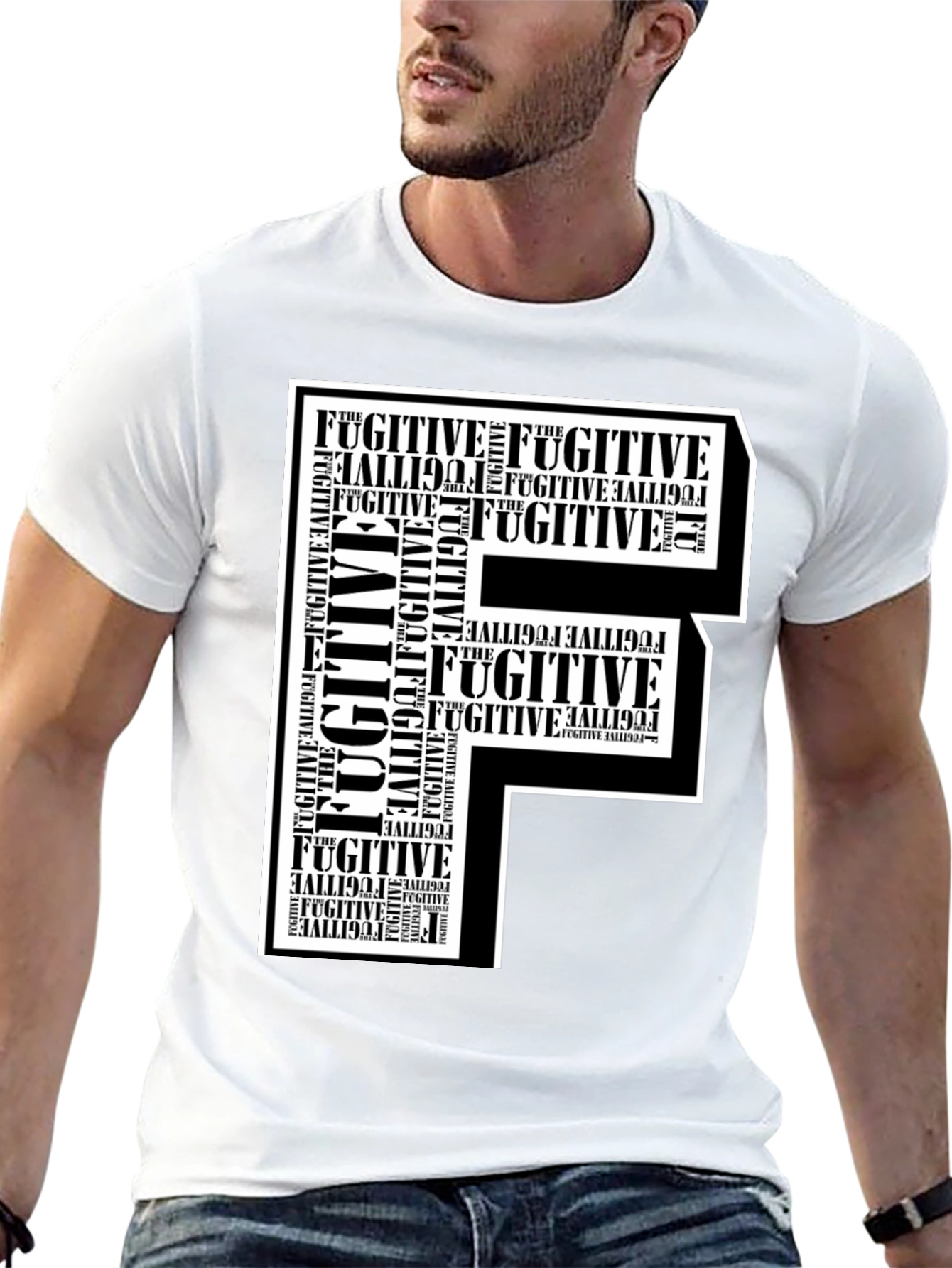 Fugitive F Graphic Print T-Shirt - 13