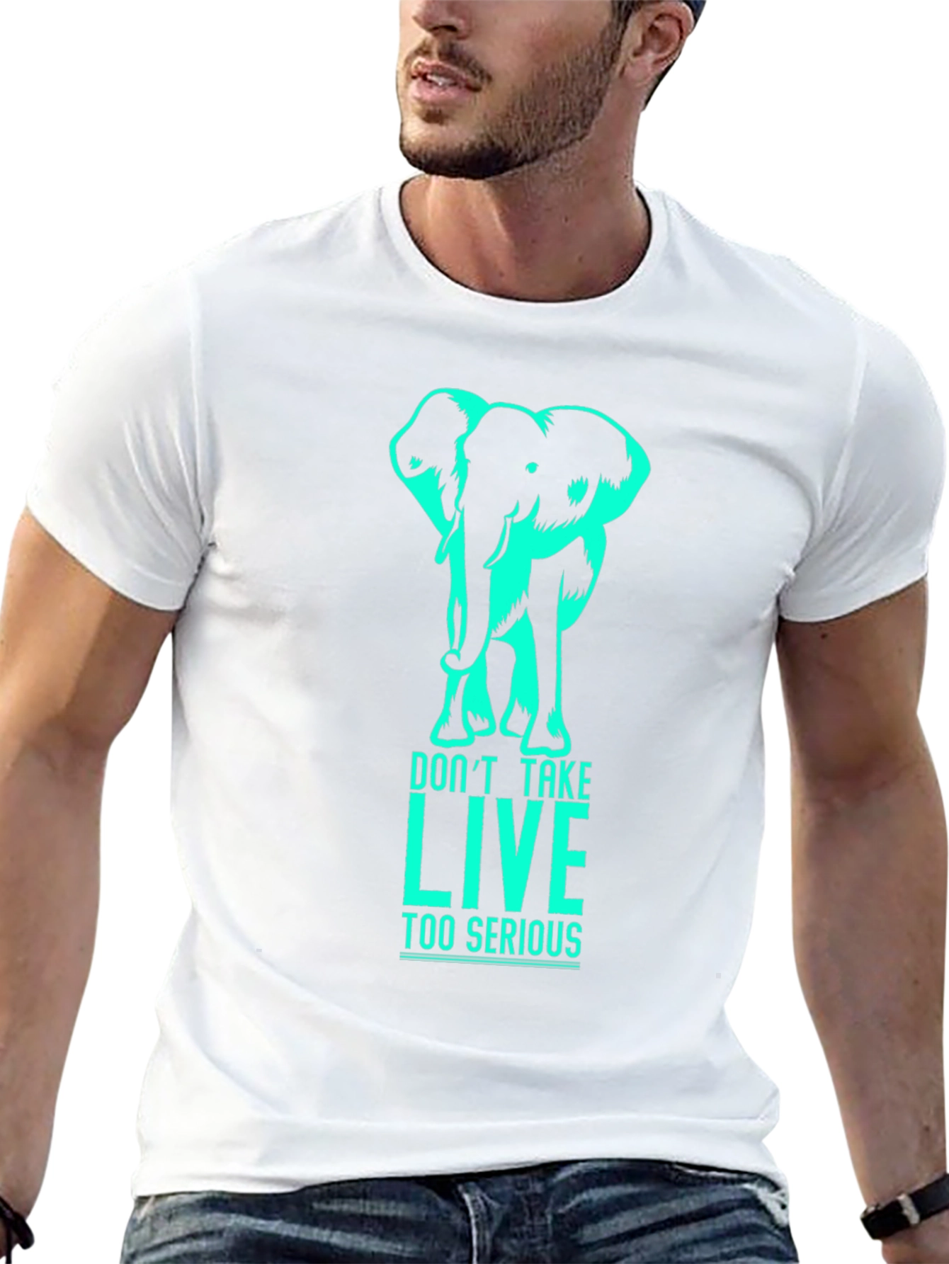 Black Elephant Graphic T-Shirt - Don't Take LIVE Too Serious view 13