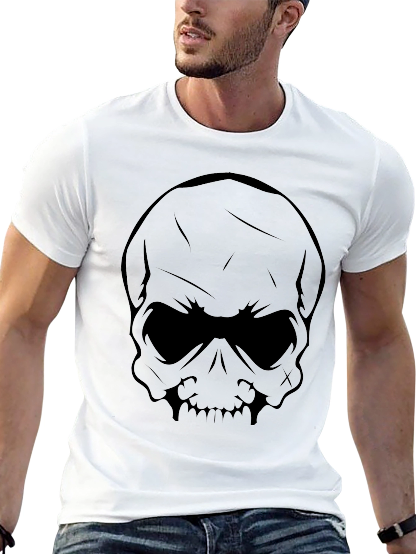 Black Skull Graphic T-Shirt - Black view 13